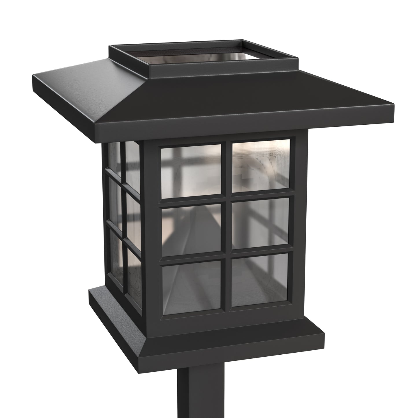 Halsey 8 Pack Black Lantern Style LED Solar Lights Weather Resistant Outdoor Solar Powered Lights for Pathway, Garden, & Yard Black