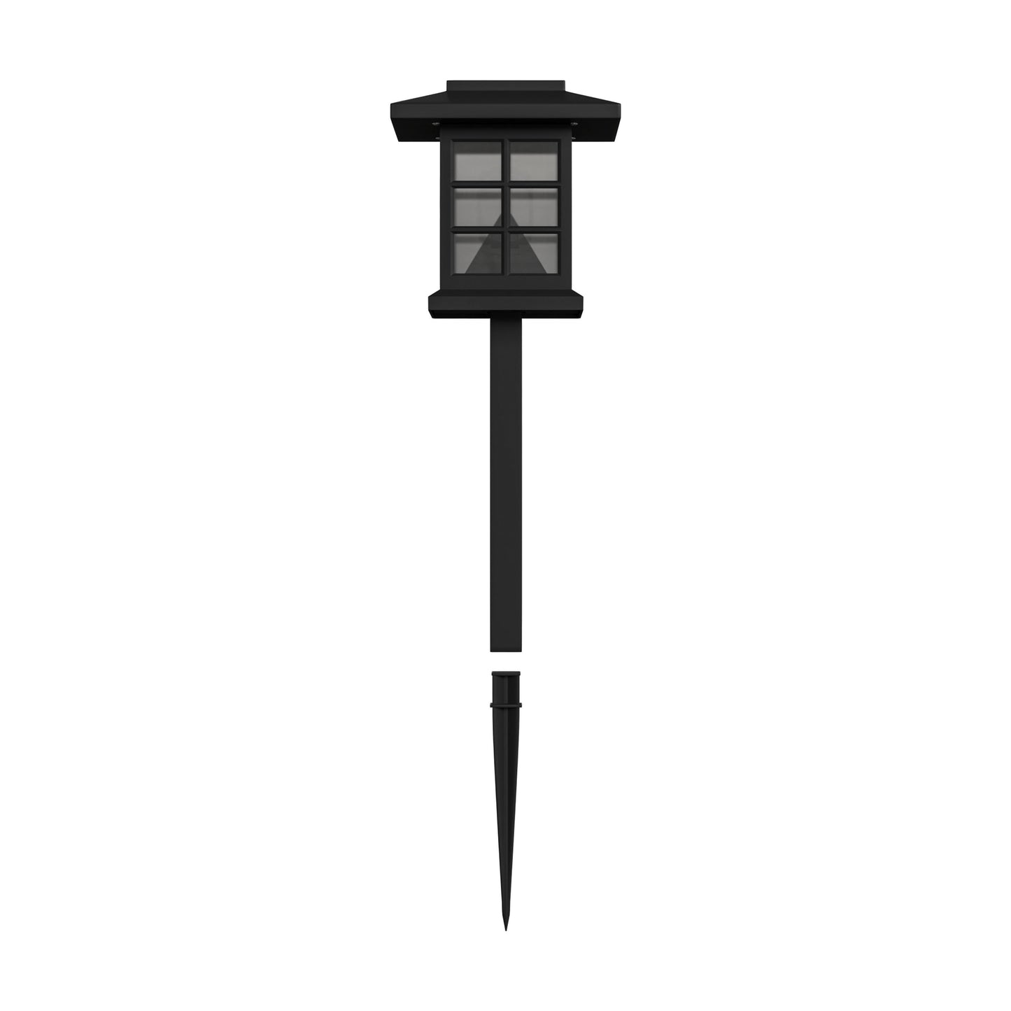 Halsey 8 Pack Black Lantern Style LED Solar Lights Weather Resistant Outdoor Solar Powered Lights for Pathway, Garden, & Yard Black