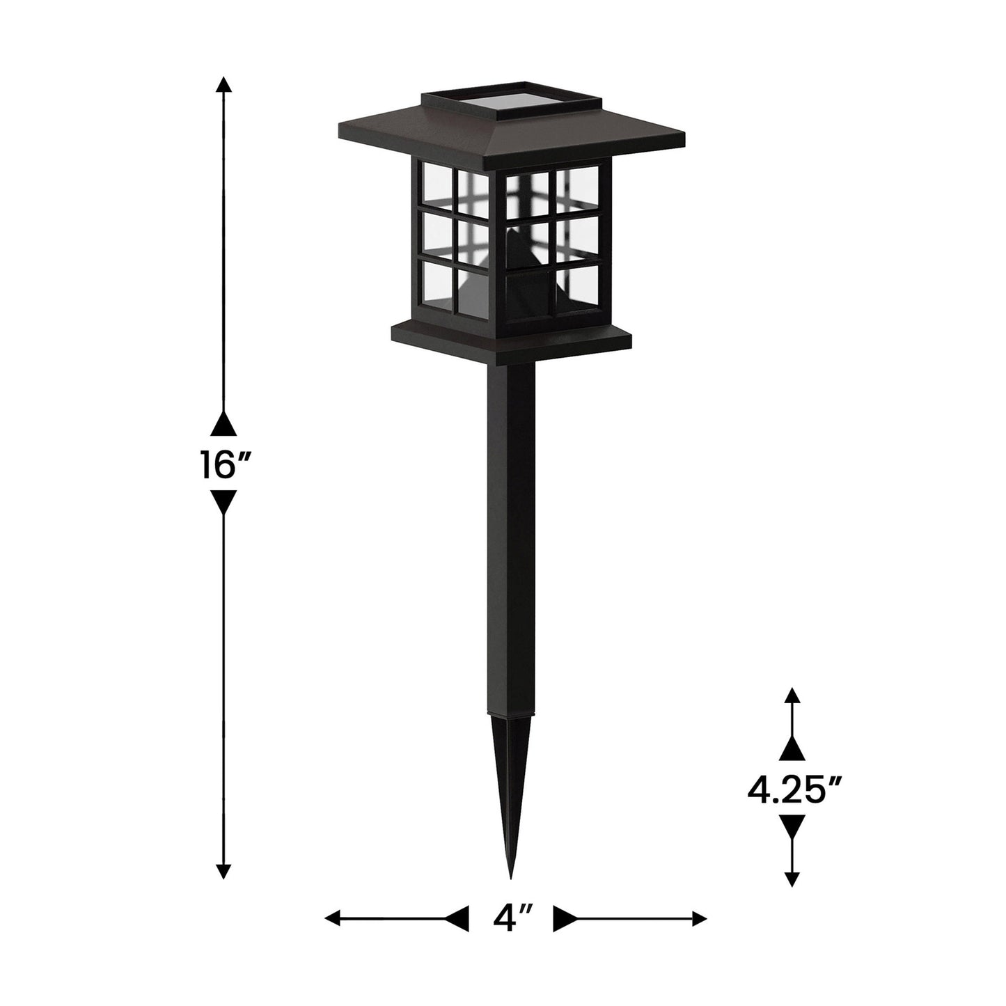 Halsey 8 Pack Brown Lantern Style LED Solar Lights Weather Resistant Outdoor Solar Powered Lights for Pathway, Garden, & Yard Brown DN-SL106-8-BR-GG
