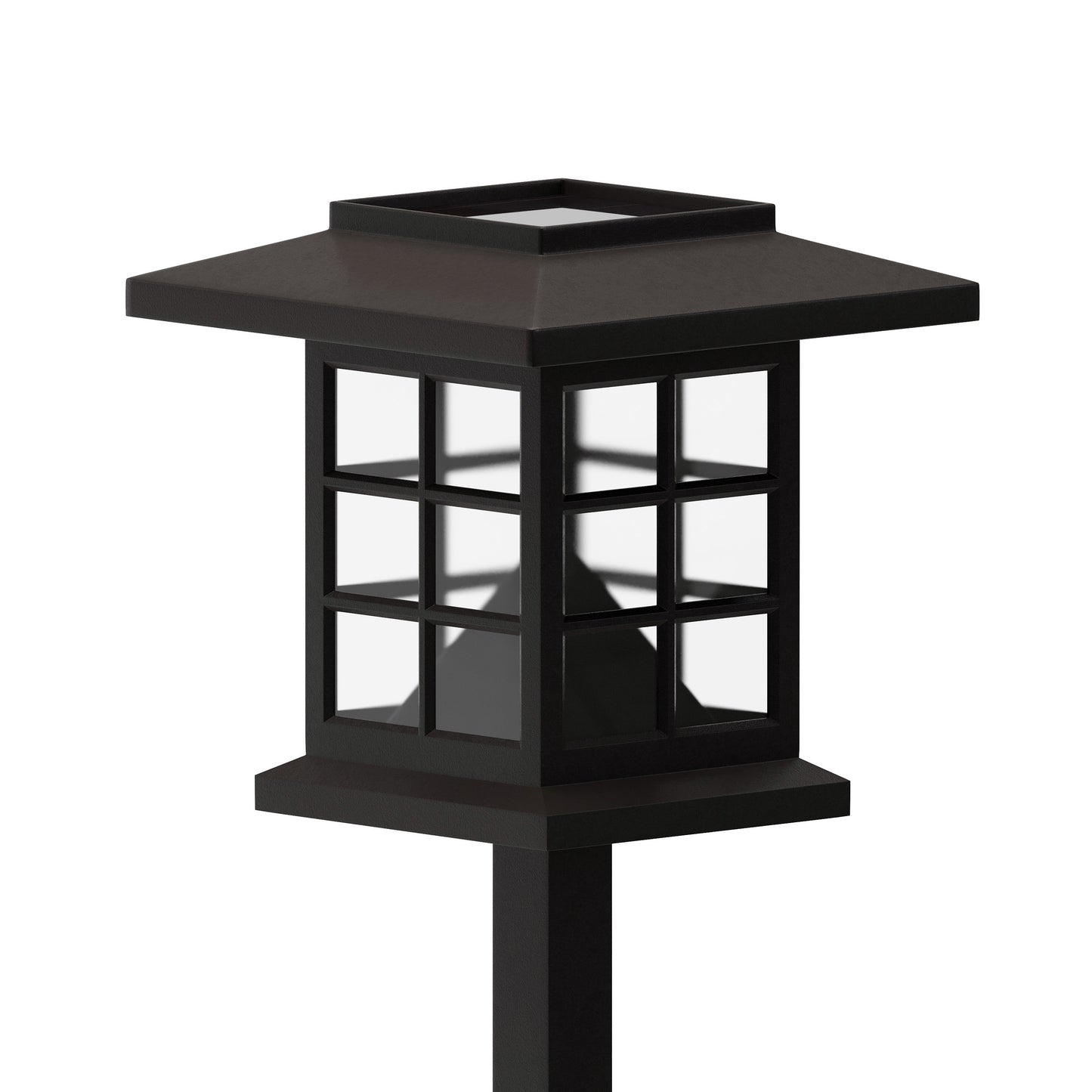 Halsey 8 Pack Brown Lantern Style LED Solar Lights Weather Resistant Outdoor Solar Powered Lights for Pathway, Garden, & Yard Brown DN-SL106-8-BR-GG