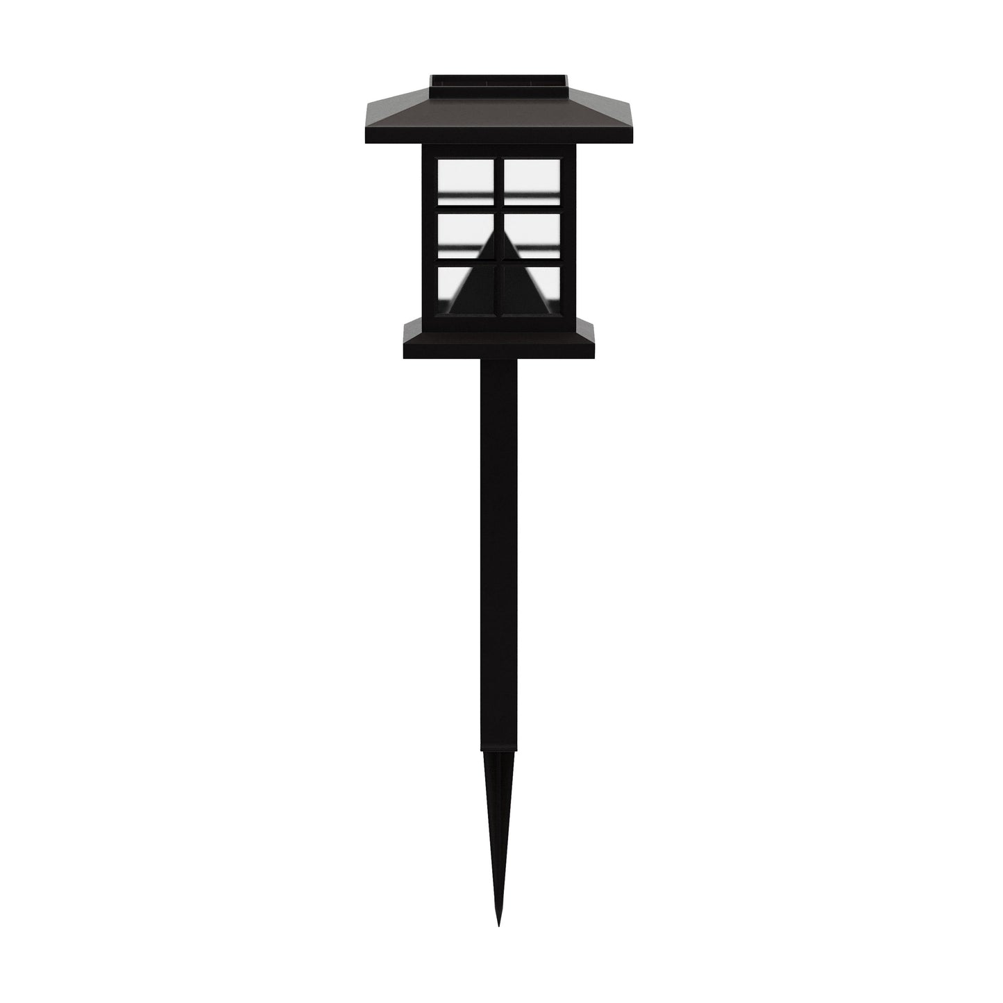 Halsey 8 Pack Brown Lantern Style LED Solar Lights Weather Resistant Outdoor Solar Powered Lights for Pathway, Garden, & Yard Brown DN-SL106-8-BR-GG