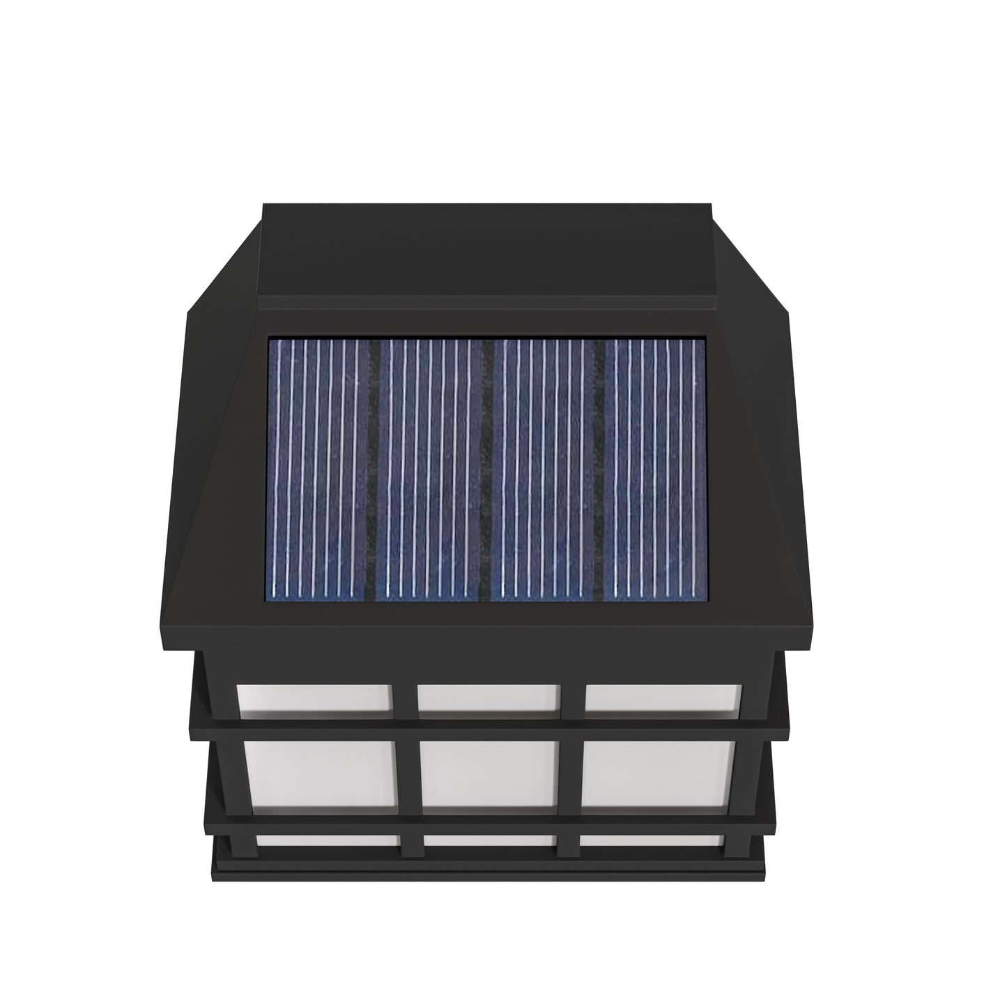 Holder 6 Pack Wall Mount LED Solar Lights - Weather Resistant Black Decorative Solar Powered Lights - Deck and Fencing Solar Lights Black