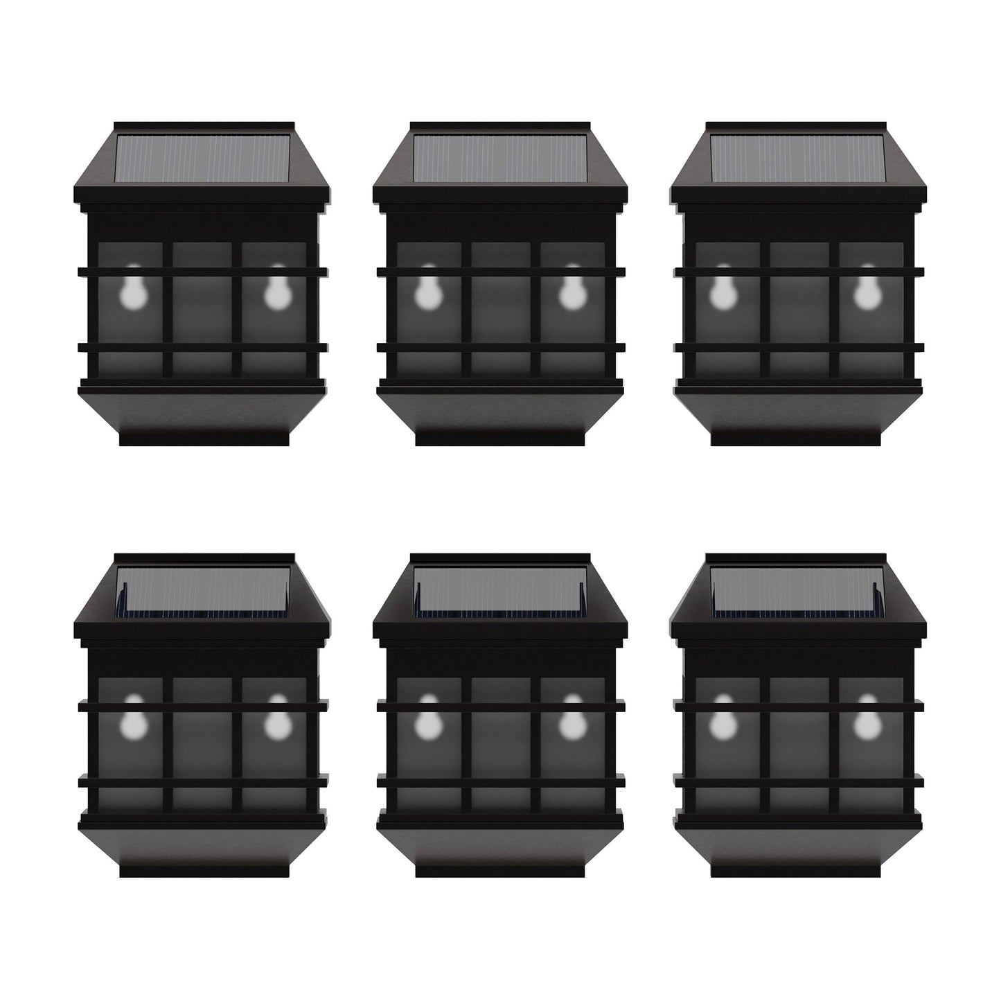 Holder 6 Pack Brown Wall Mount LED Solar Lights - Weather Resistant Brown Decorative Solar Powered Lights - Deck and Fencing Solar Lights Brown