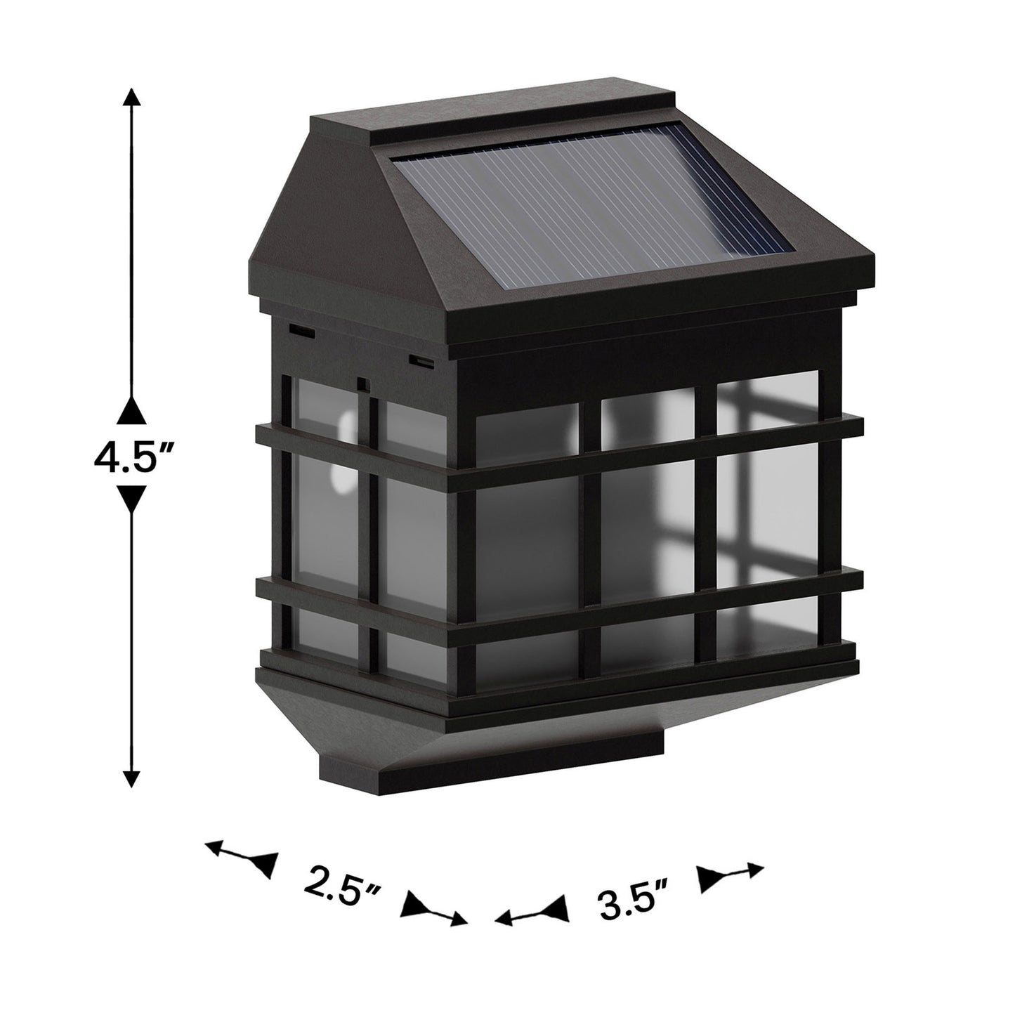 Holder 6 Pack Brown Wall Mount LED Solar Lights - Weather Resistant Brown Decorative Solar Powered Lights - Deck and Fencing Solar Lights Brown