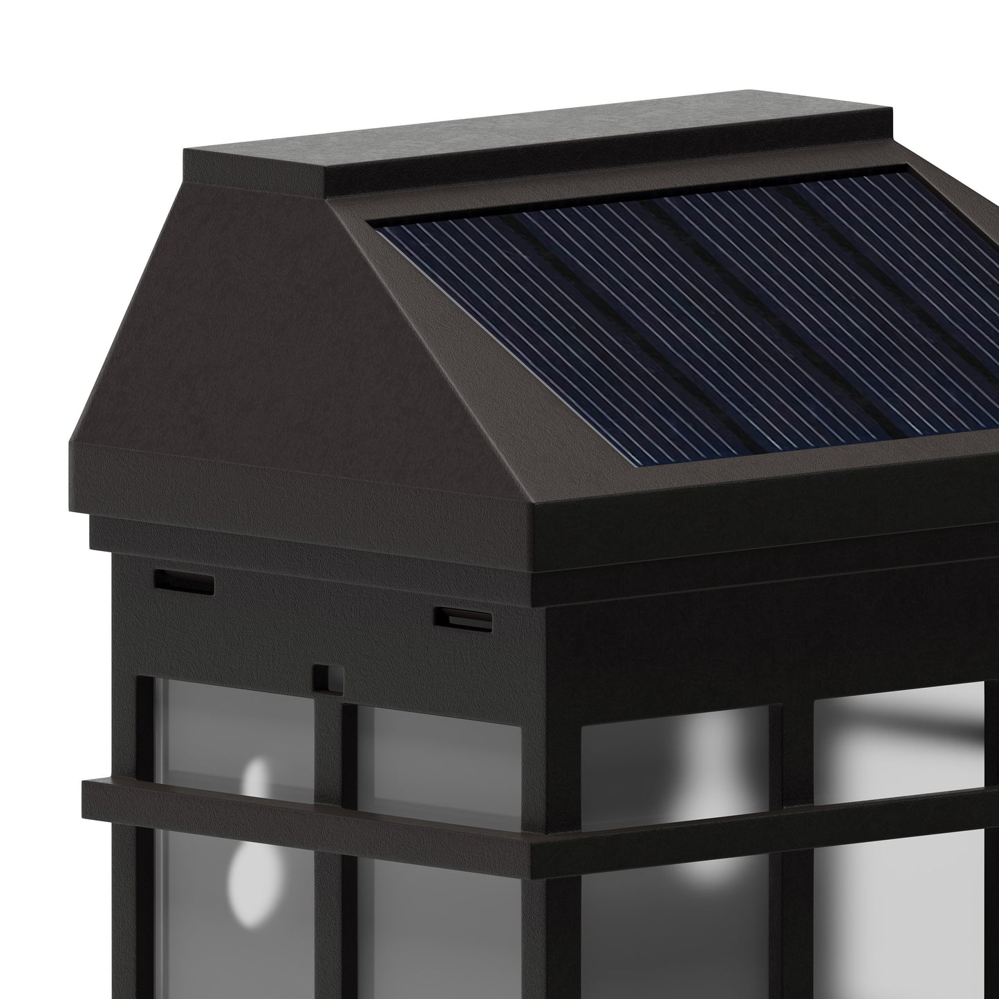 Holder 6 Pack Brown Wall Mount LED Solar Lights - Weather Resistant Brown Decorative Solar Powered Lights - Deck and Fencing Solar Lights Brown