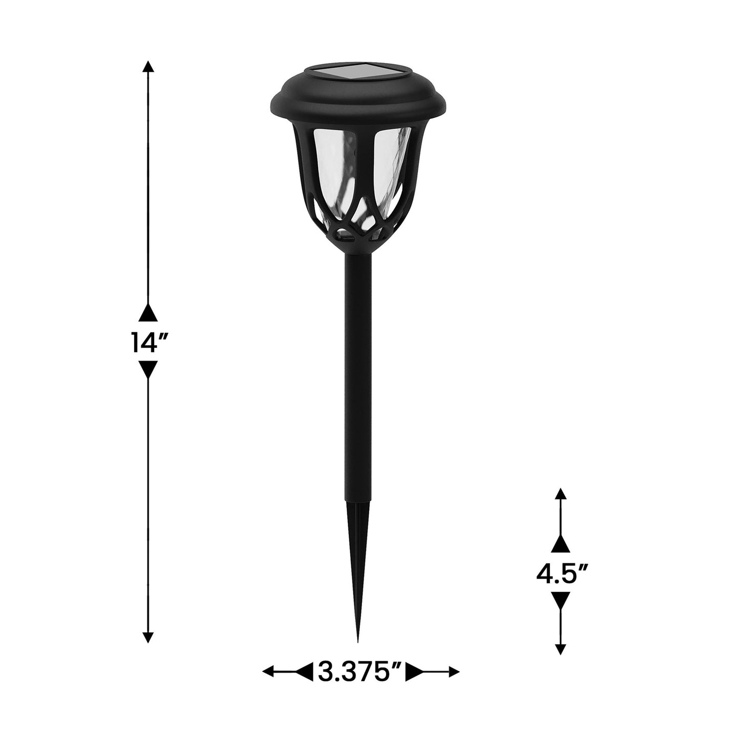 Hess 8 Pack Black Tulip Design LED Solar Lights Weather Resistant Outdoor Solar Powered Lights for Pathway, Garden, & Yard Black