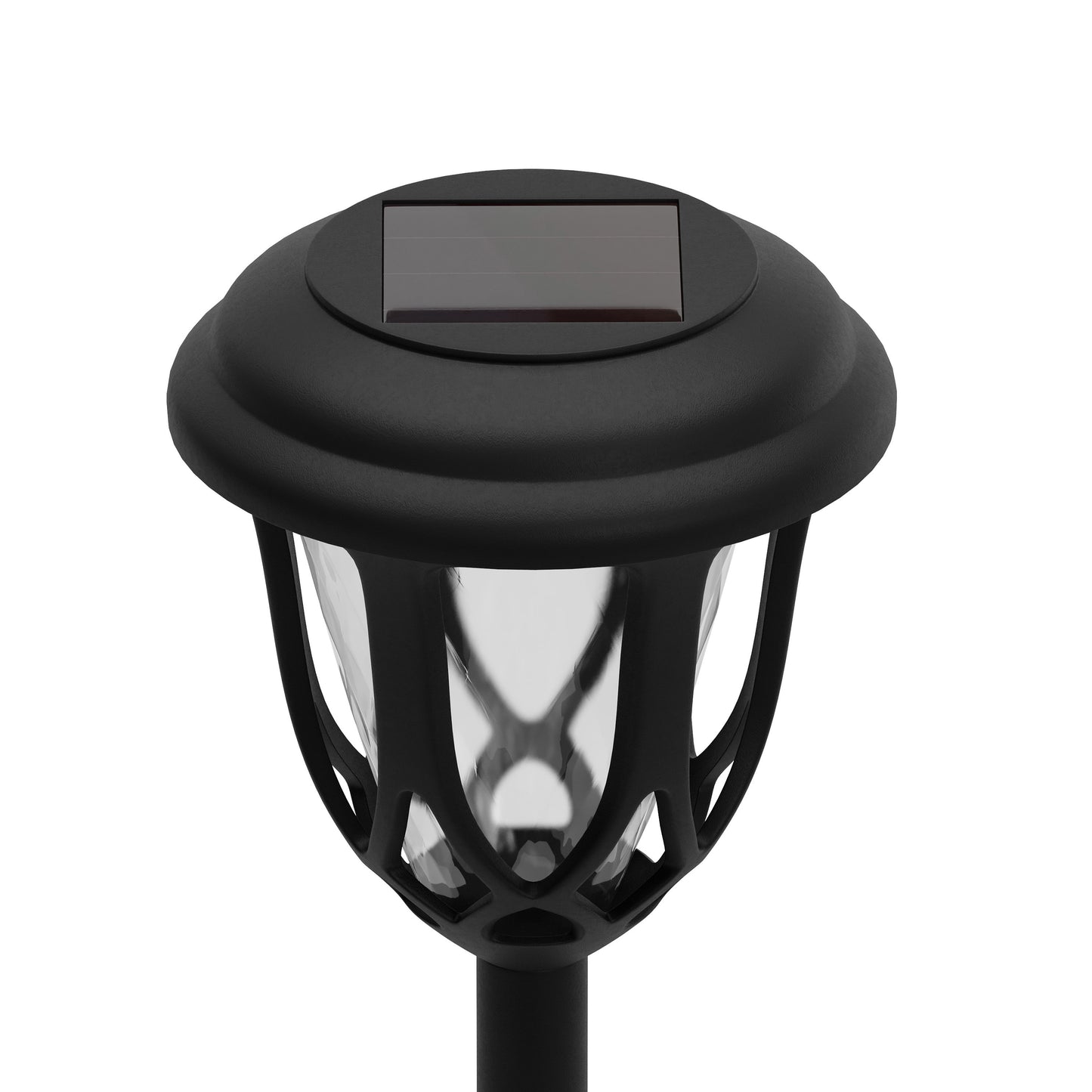 Hess 8 Pack Black Tulip Design LED Solar Lights Weather Resistant Outdoor Solar Powered Lights for Pathway, Garden, & Yard Black