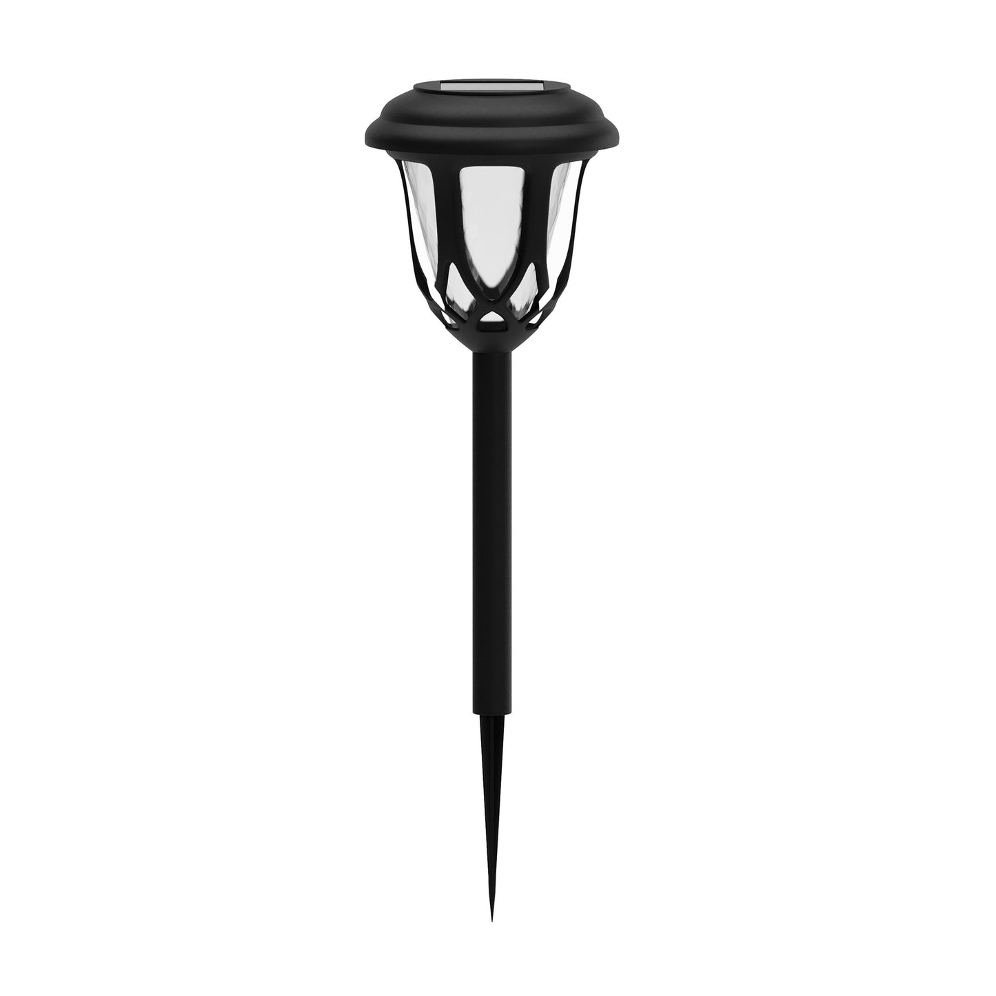 Hess 8 Pack Black Tulip Design LED Solar Lights Weather Resistant Outdoor Solar Powered Lights for Pathway, Garden, & Yard Black