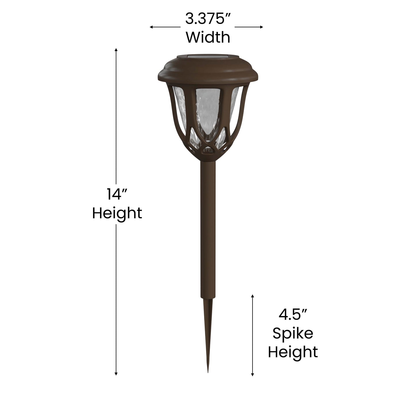 Hess 8 Pack Brown Tulip Design LED Solar Lights Weather Resistant Outdoor Solar Powered Lights for Pathway, Garden, & Yard Brown