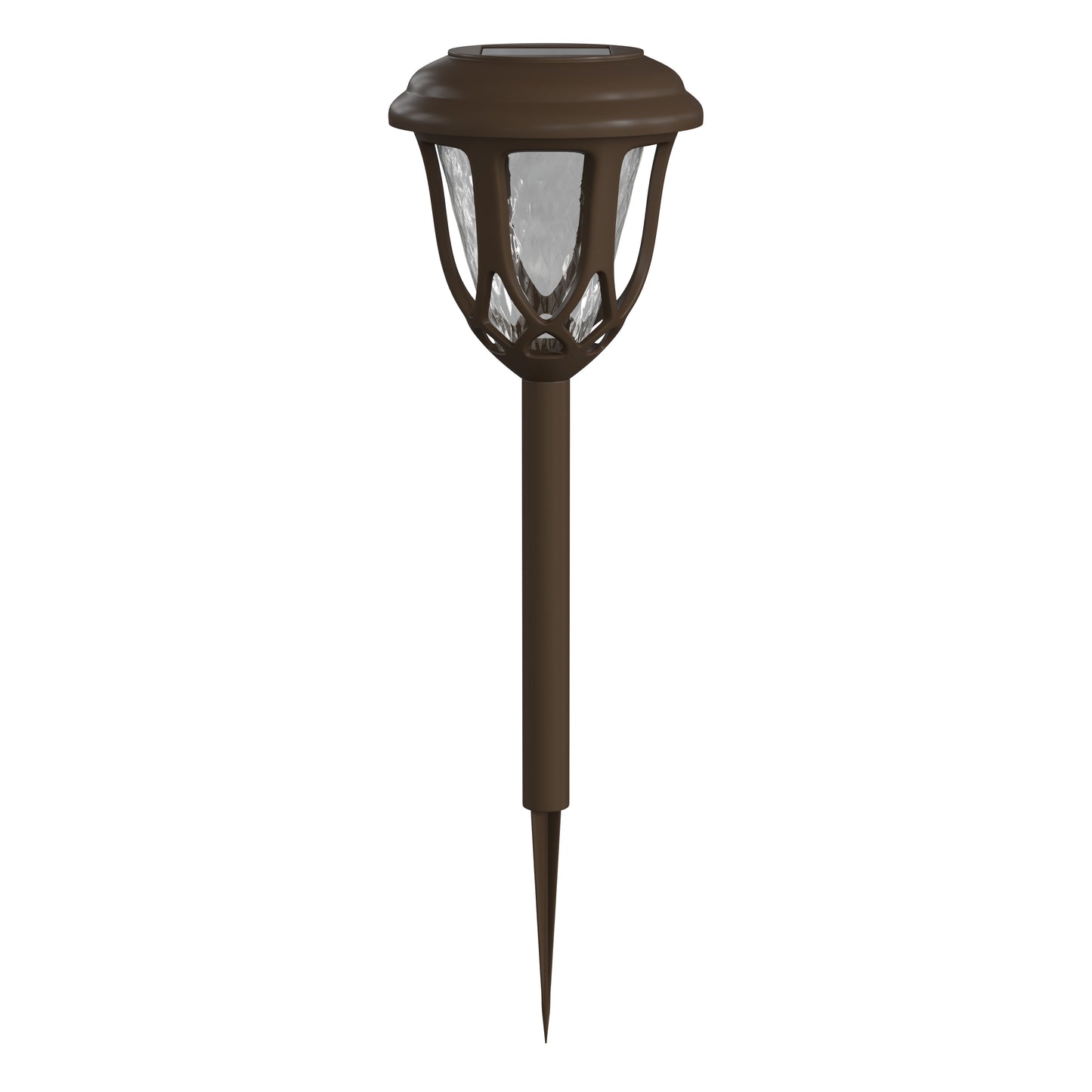 Hess 8 Pack Brown Tulip Design LED Solar Lights Weather Resistant Outdoor Solar Powered Lights for Pathway, Garden, & Yard Brown