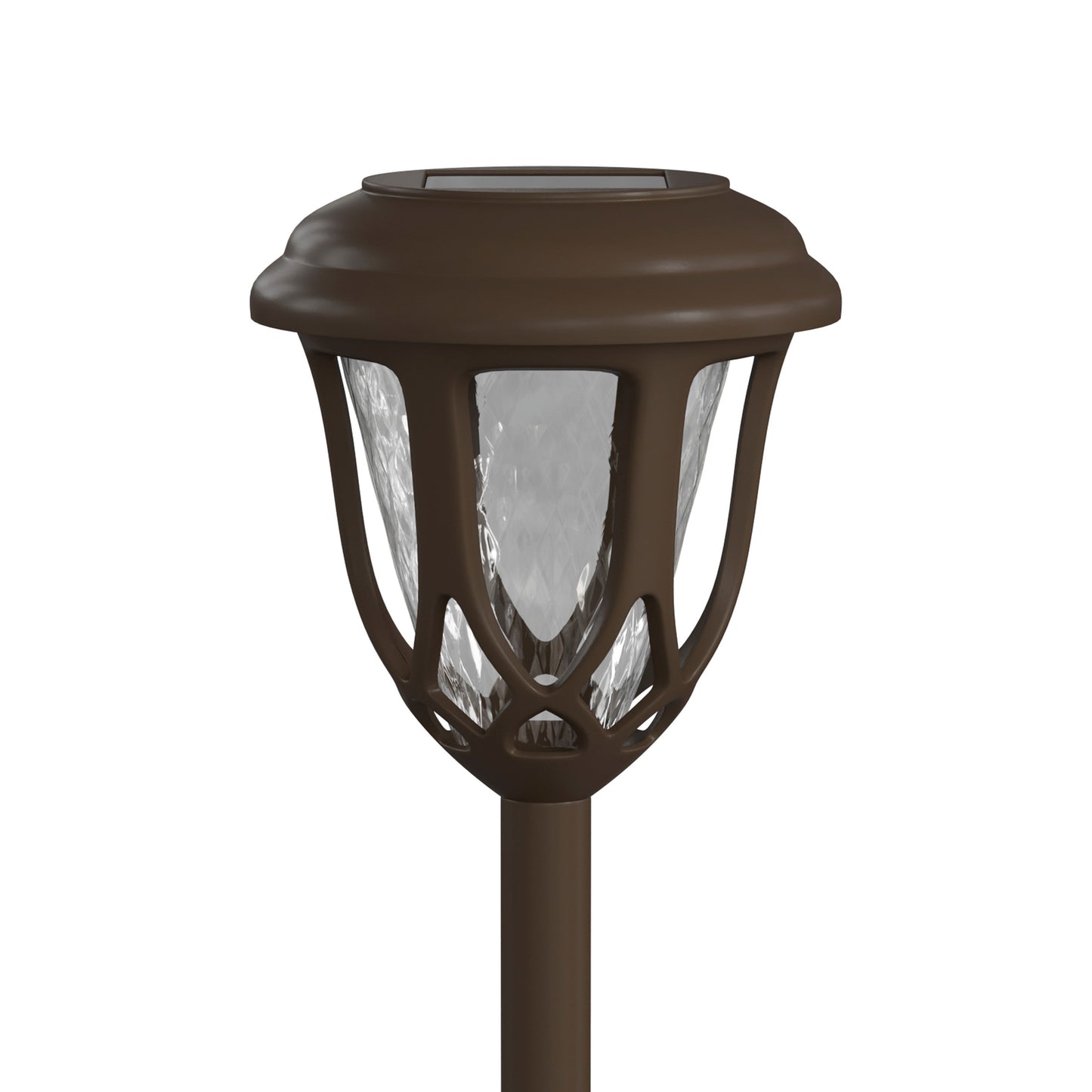 Hess 8 Pack Brown Tulip Design LED Solar Lights Weather Resistant Outdoor Solar Powered Lights for Pathway, Garden, & Yard Brown