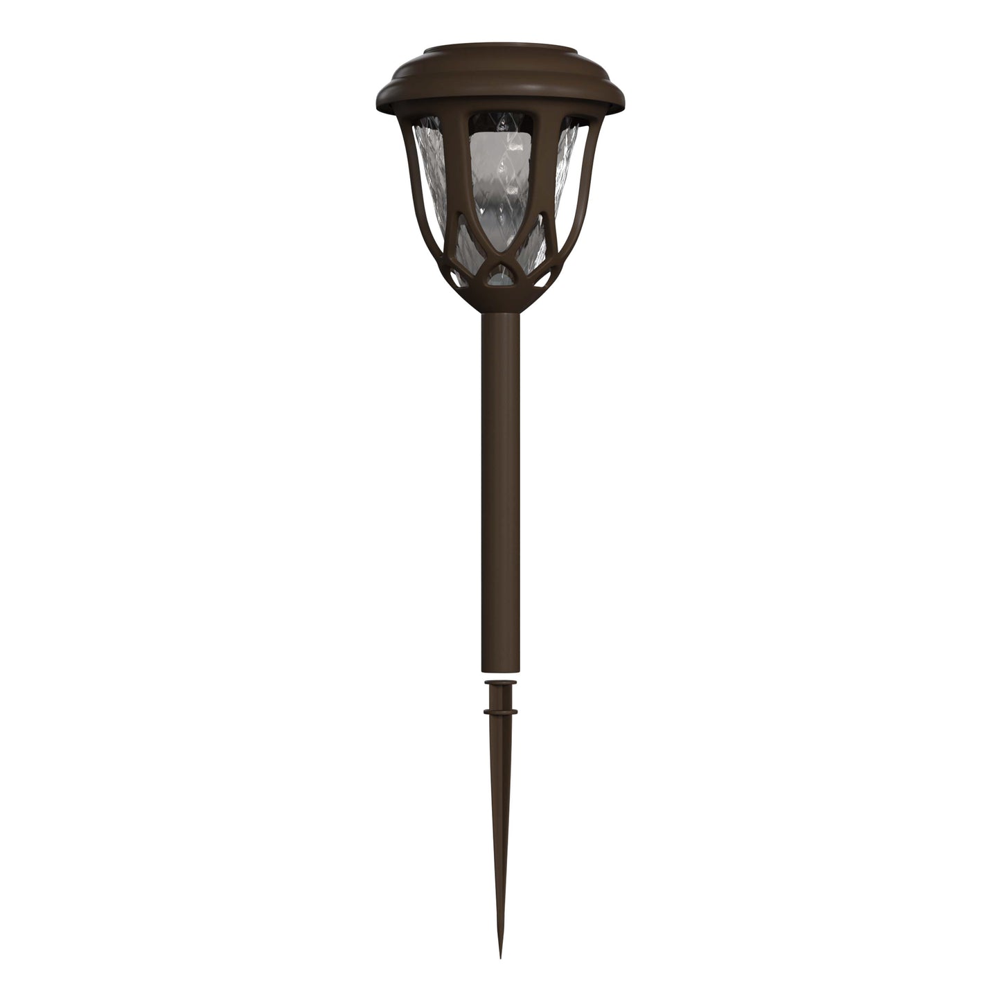Hess 8 Pack Brown Tulip Design LED Solar Lights Weather Resistant Outdoor Solar Powered Lights for Pathway, Garden, & Yard Brown