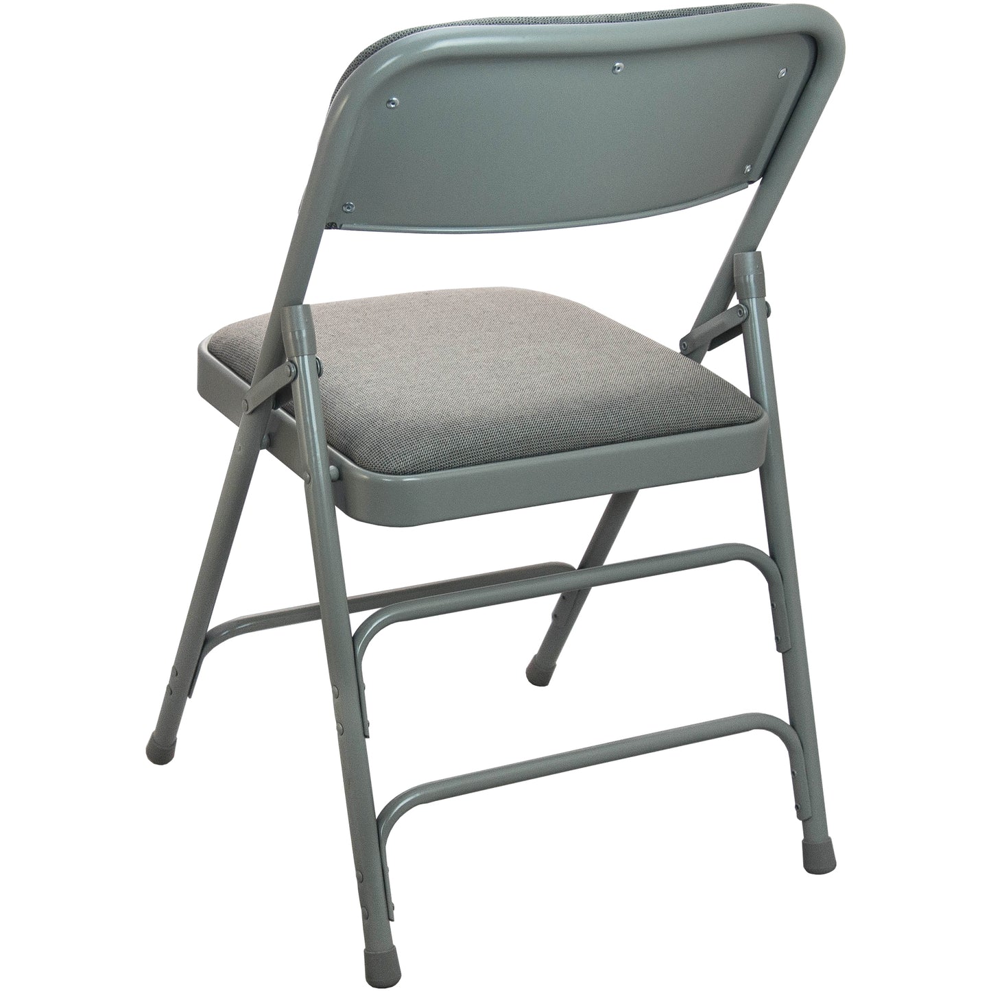 Advantage Grey Padded Metal Folding Chair - Grey 1-in Fabric Seat Grey Fabric/Grey Frame