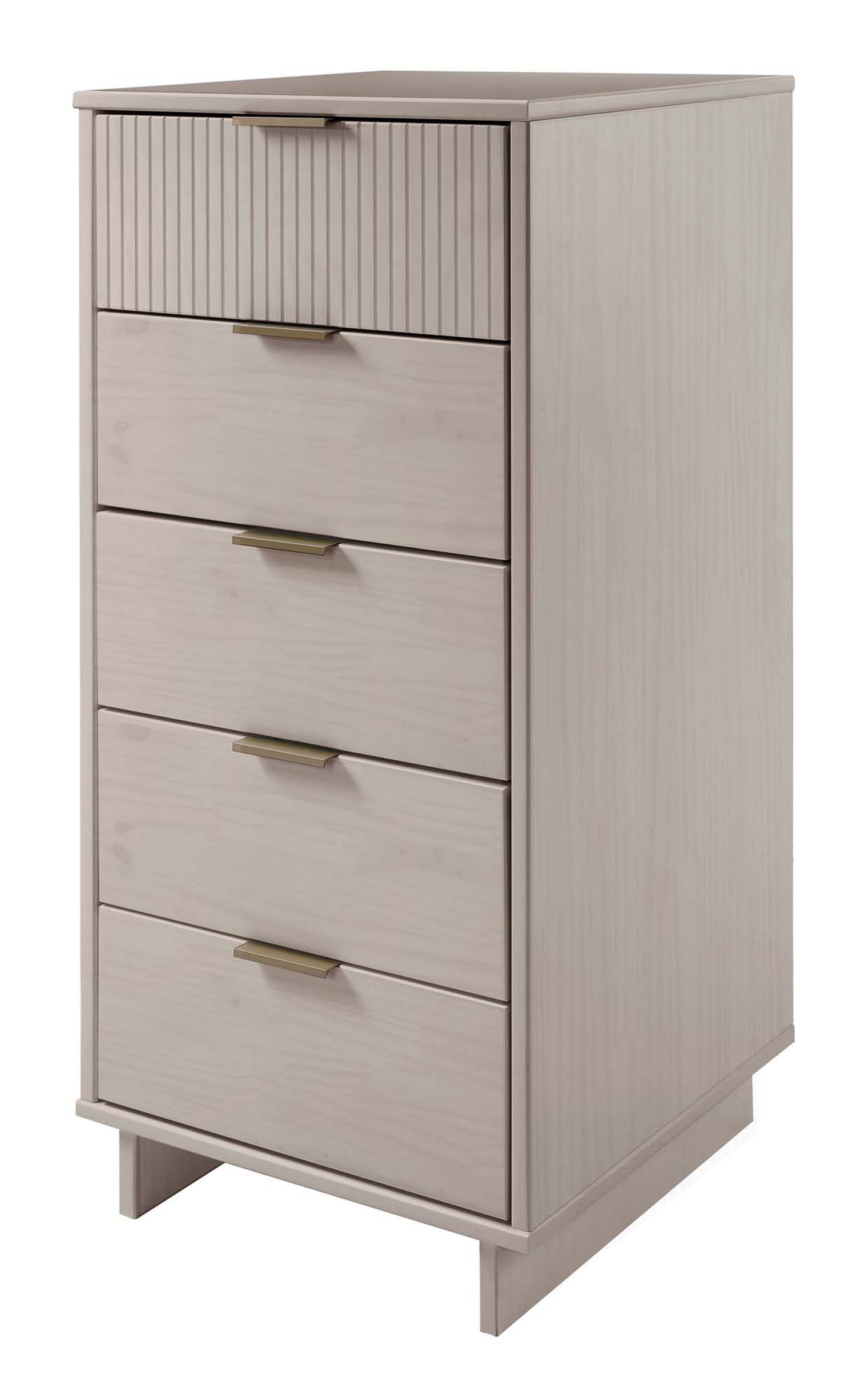Manhattan Comfort Granville Tall 23.62" Modern Narrow Dresser with 5 Full Extension Drawers in Light Grey DR-5006