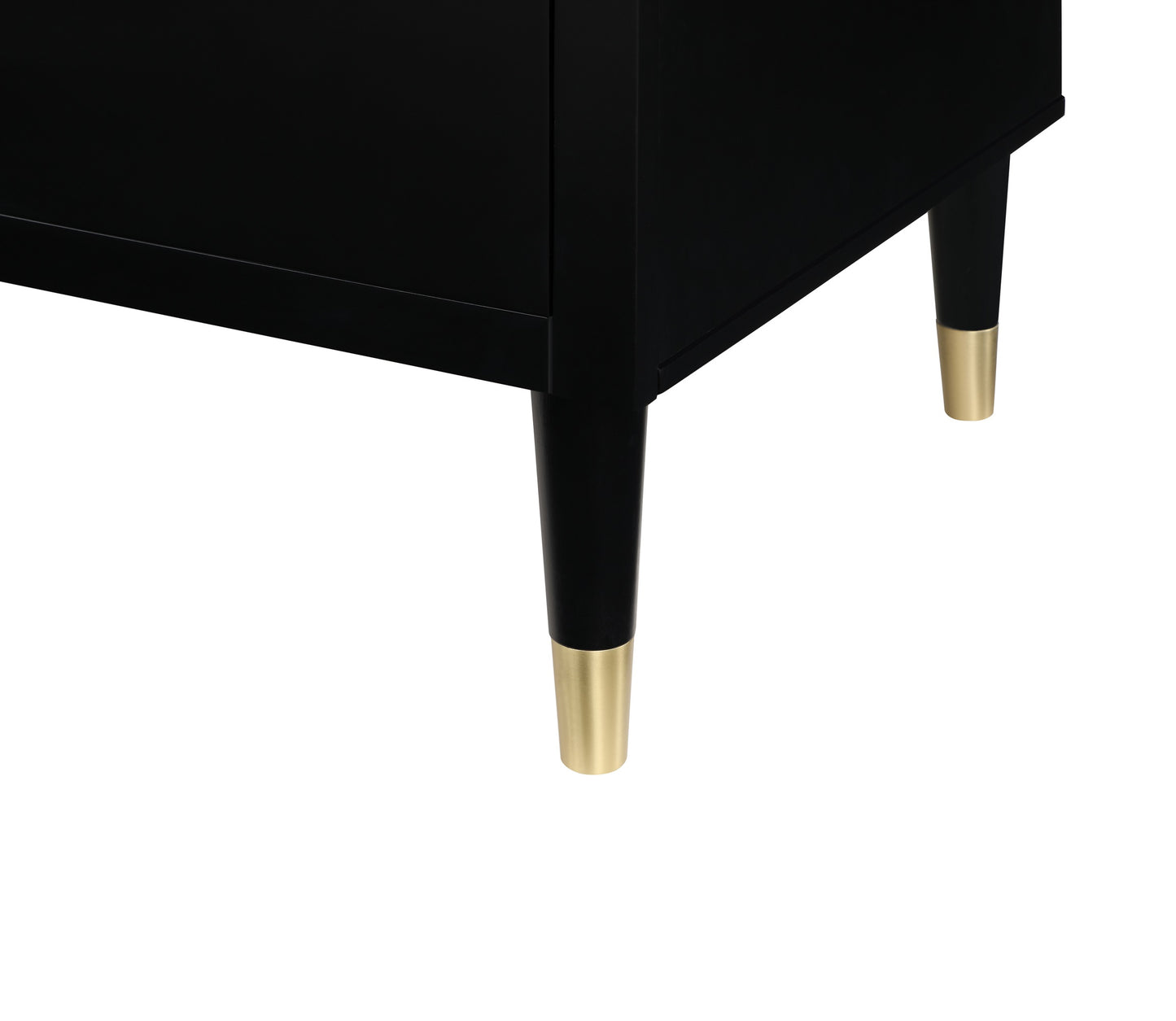 Manhattan Comfort Stanton Modern Dresser with 6 Full Extension Drawers and Solid Wood Legs in Black DR-CHKD0602-BK