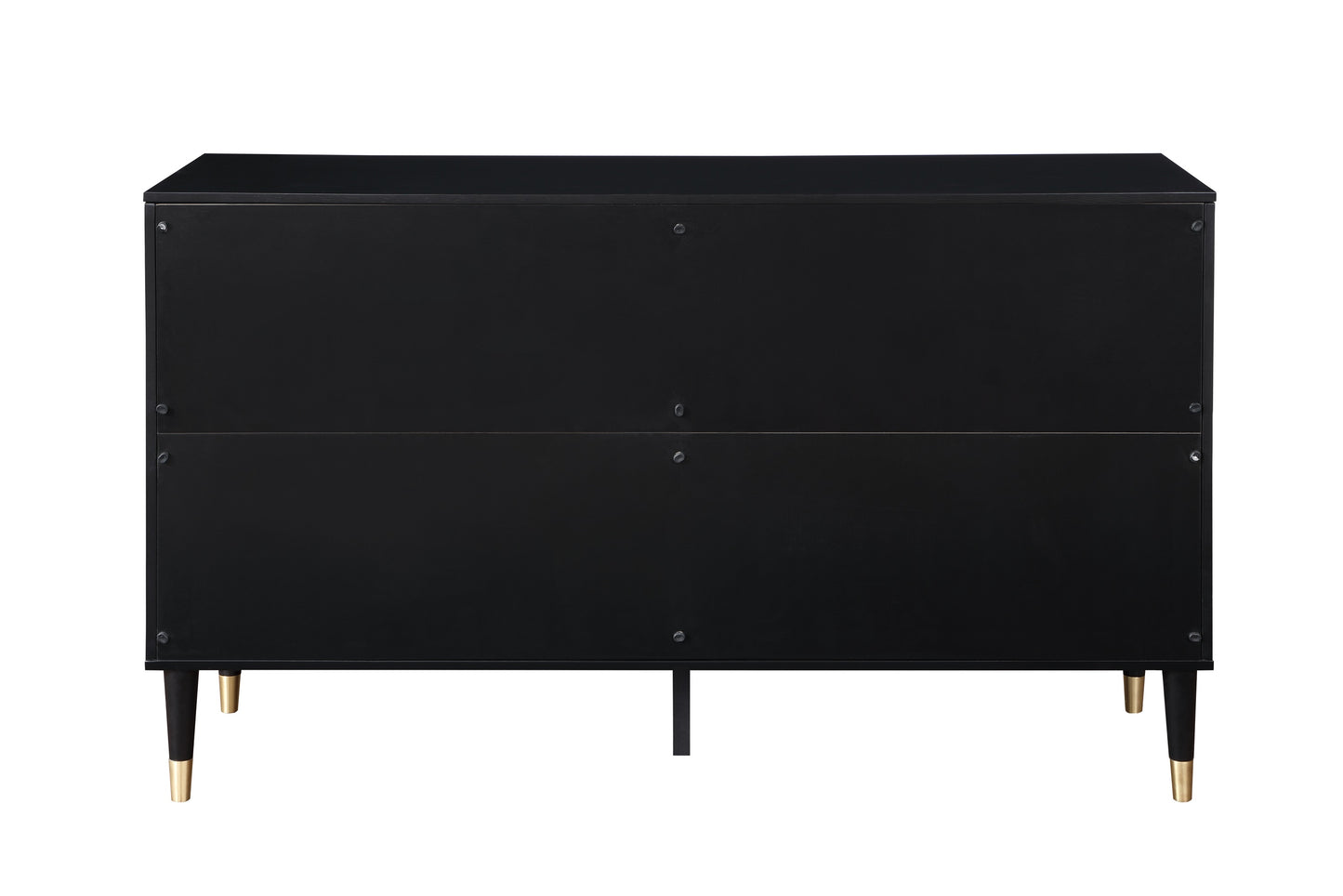 Manhattan Comfort Stanton Modern Dresser with 6 Full Extension Drawers and Solid Wood Legs in Black DR-CHKD0602-BK