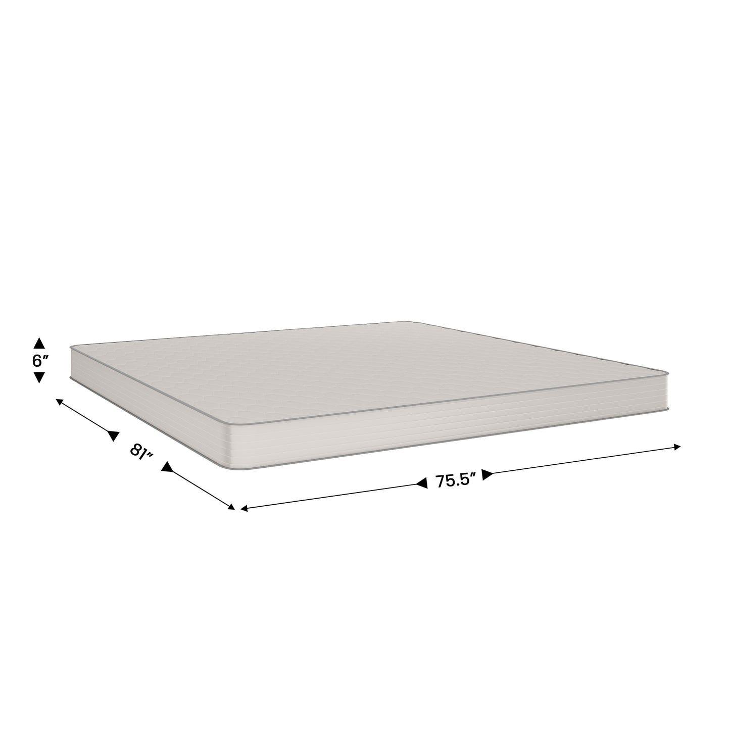 Dream 6 Inch Hybrid Mattress, King Size High Density Foam and Innerspring Mattress in a Box, CertiPur-US Certified Foam Gray