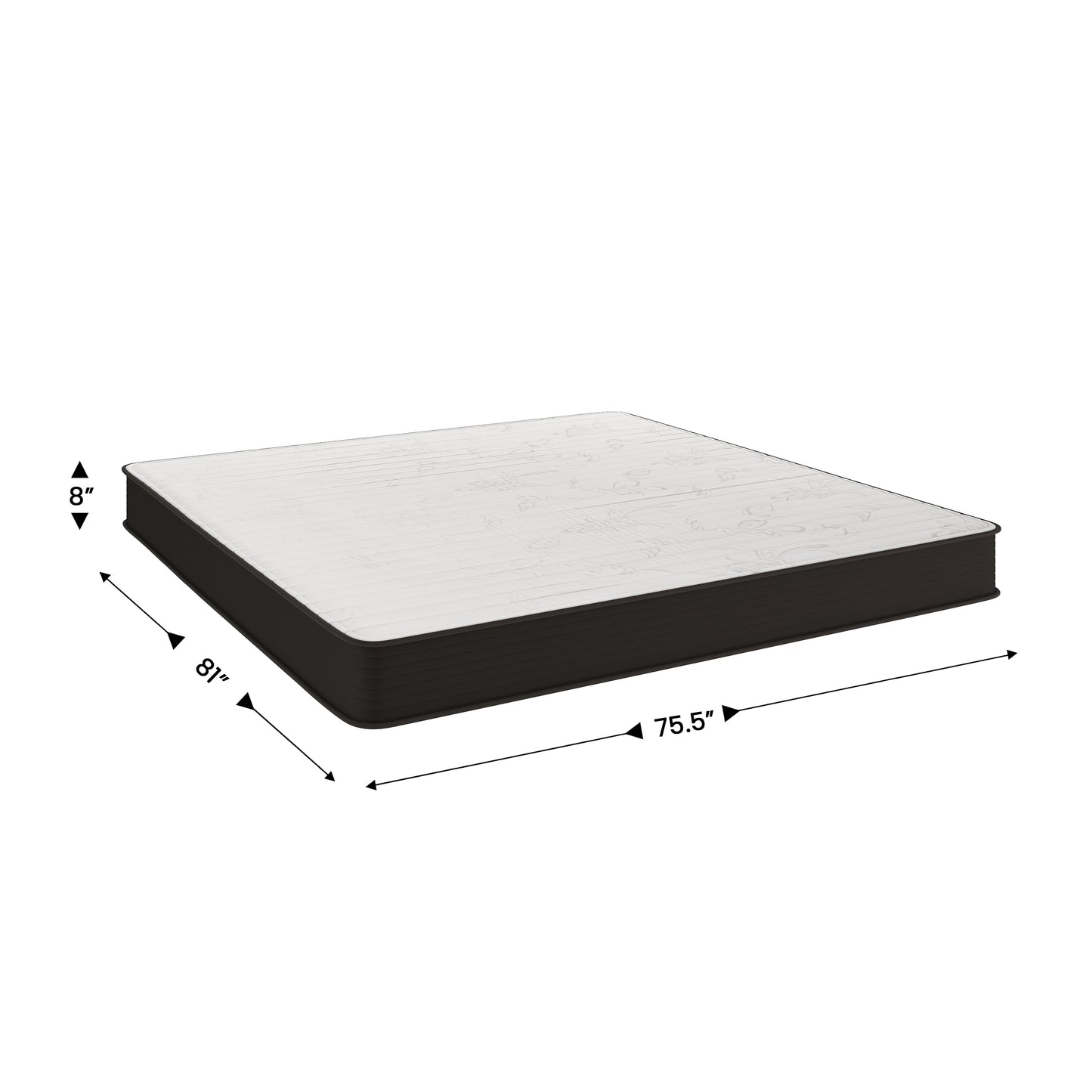 Dream 8 Inch Hybrid Mattress, King Size High Density Foam and Innerspring Mattress in a Box, CertiPur-US Certified Foam Gray