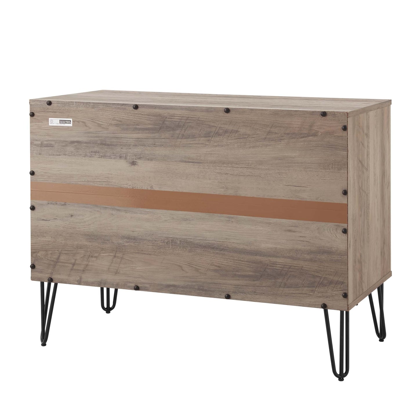 Dumbo Modern 35" Fluted Dresser in Rustic Gray (3-Drawer) DR001-GY