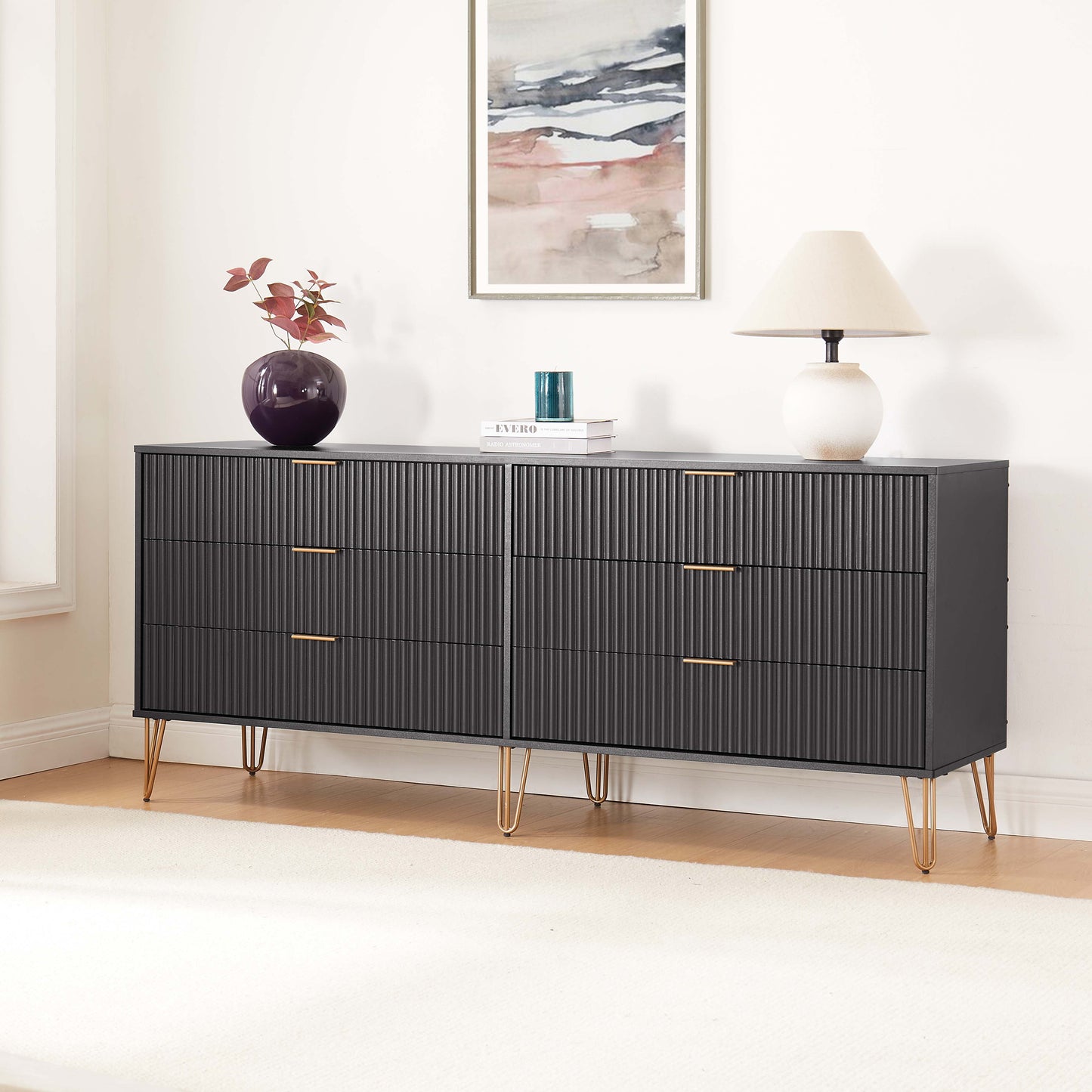 Manhattan Comfort DUMBO Modern 6-Drawer Double Low Dresser