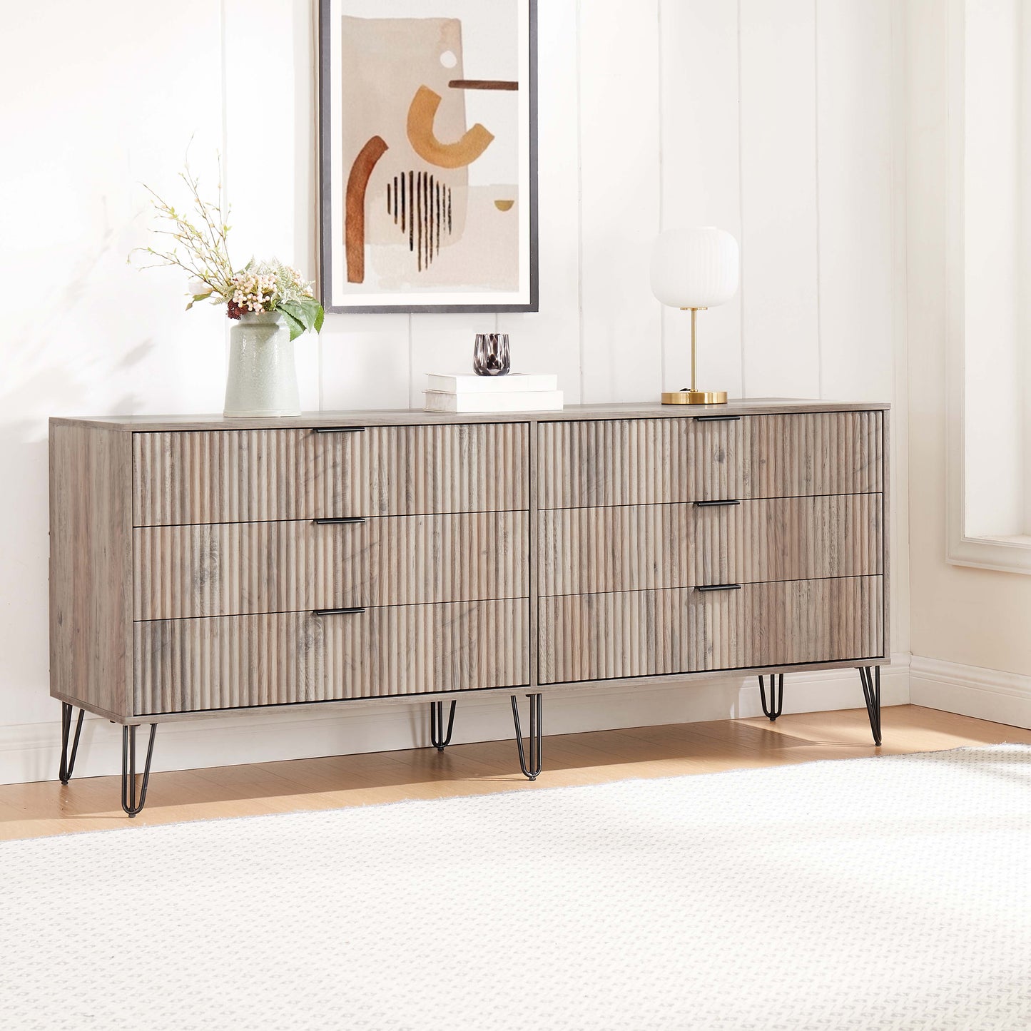 Manhattan Comfort DUMBO Modern 6-Drawer Double Low Dresser