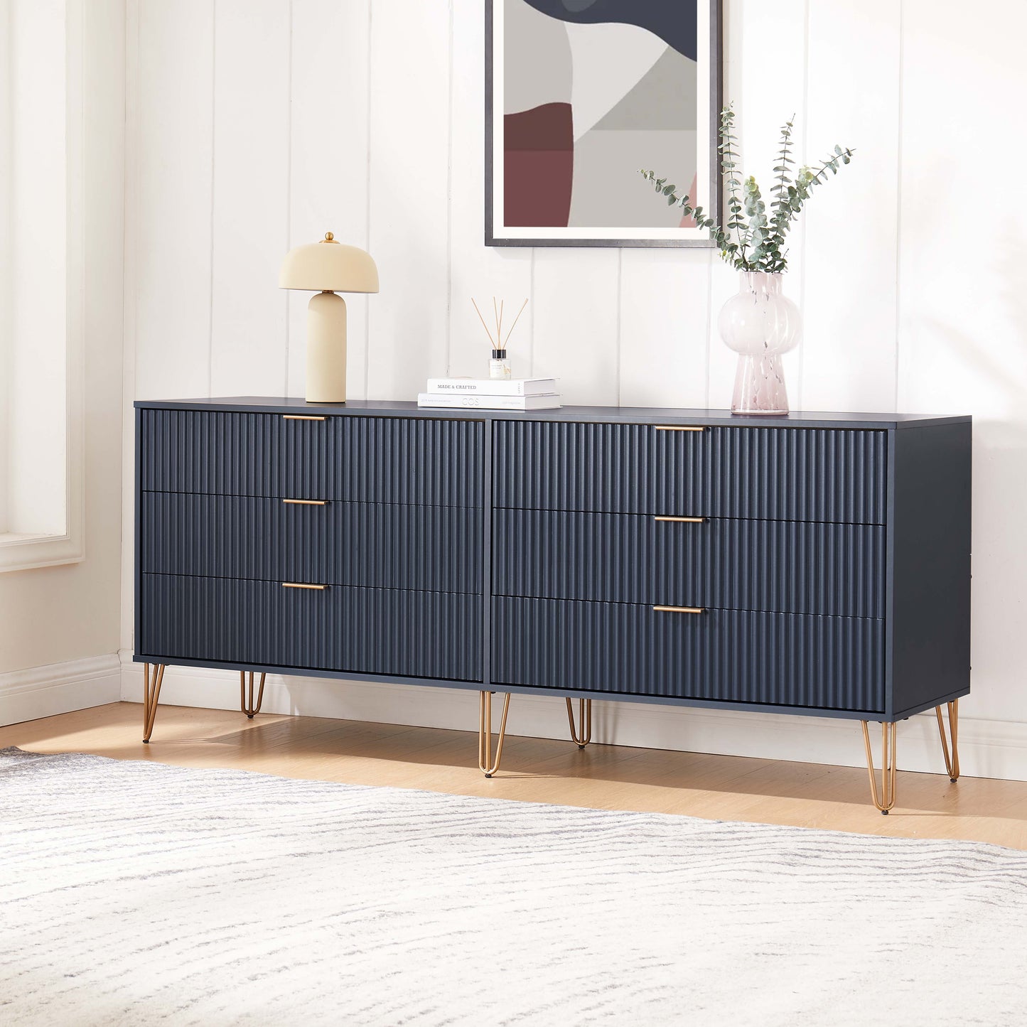 Manhattan Comfort DUMBO Modern 6-Drawer Double Low Dresser