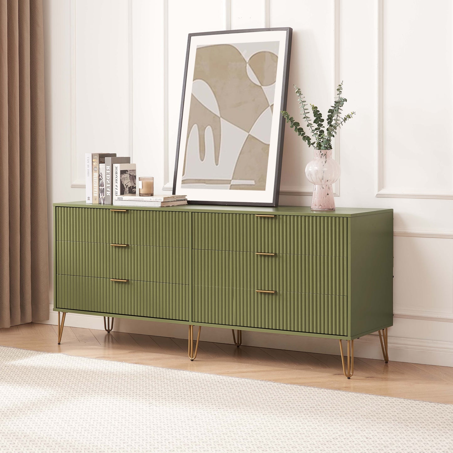 Manhattan Comfort DUMBO Modern 6-Drawer Double Low Dresser