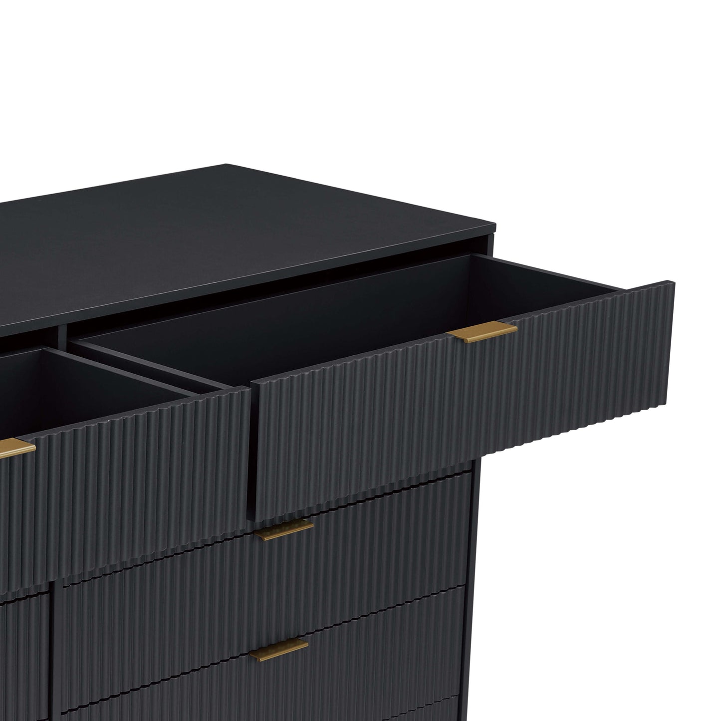 Manhattan Comfort DUMBO Modern 10-Drawer Double Tall Dresser in Black DR004-BK