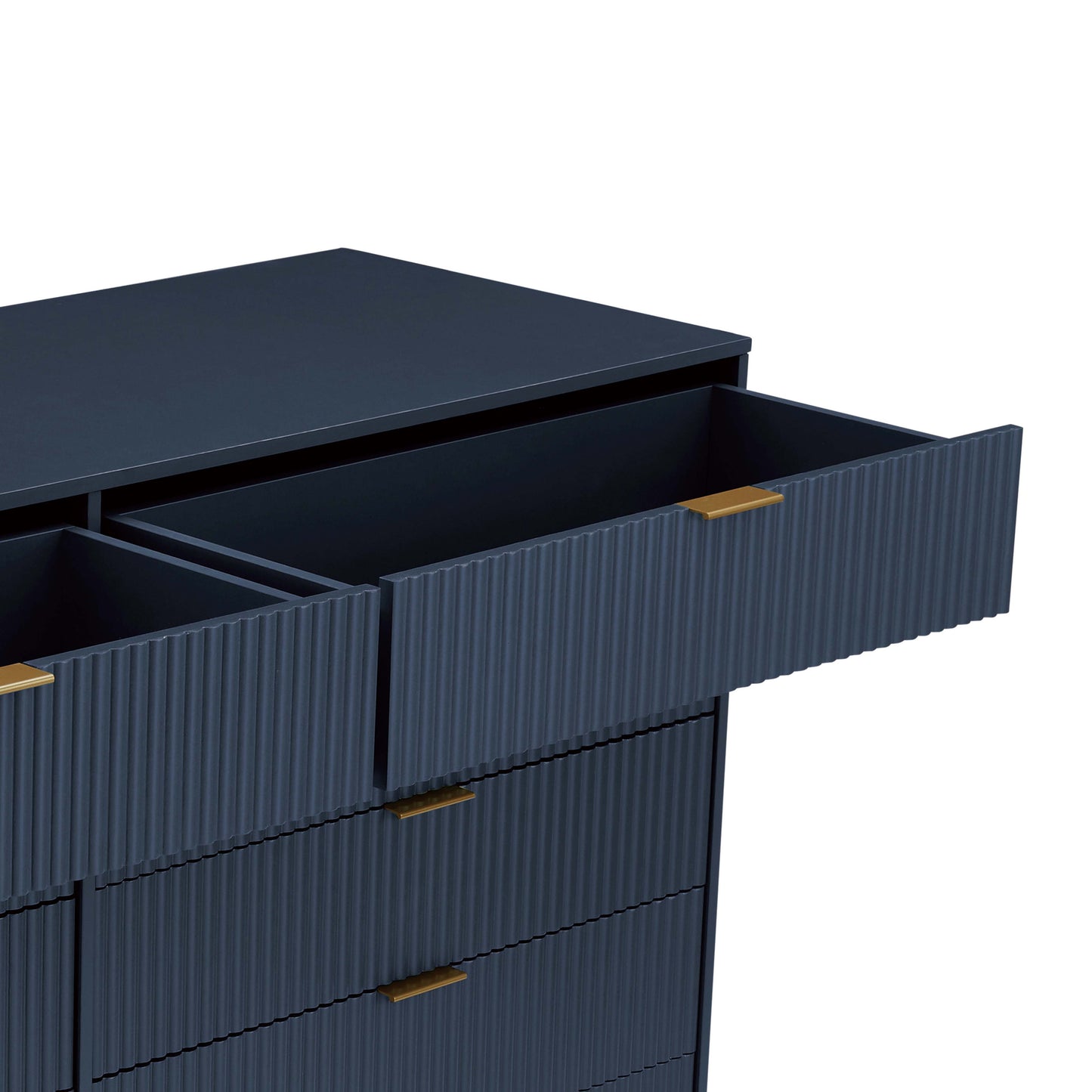 Manhattan Comfort DUMBO Modern 10-Drawer Double Tall Dresser in Midnight Blue DR004-MB