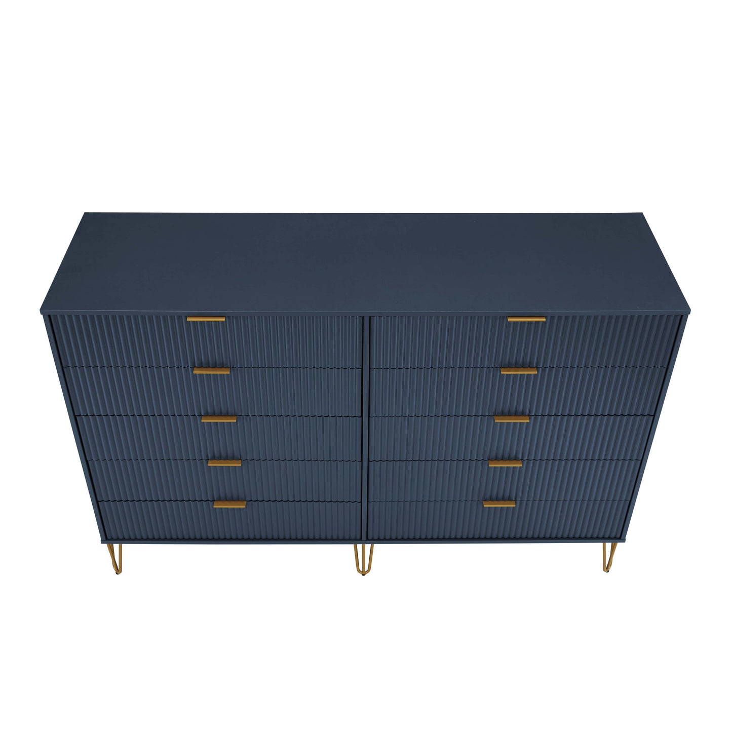 Manhattan Comfort DUMBO Modern 10-Drawer Double Tall Dresser in Midnight Blue DR004-MB
