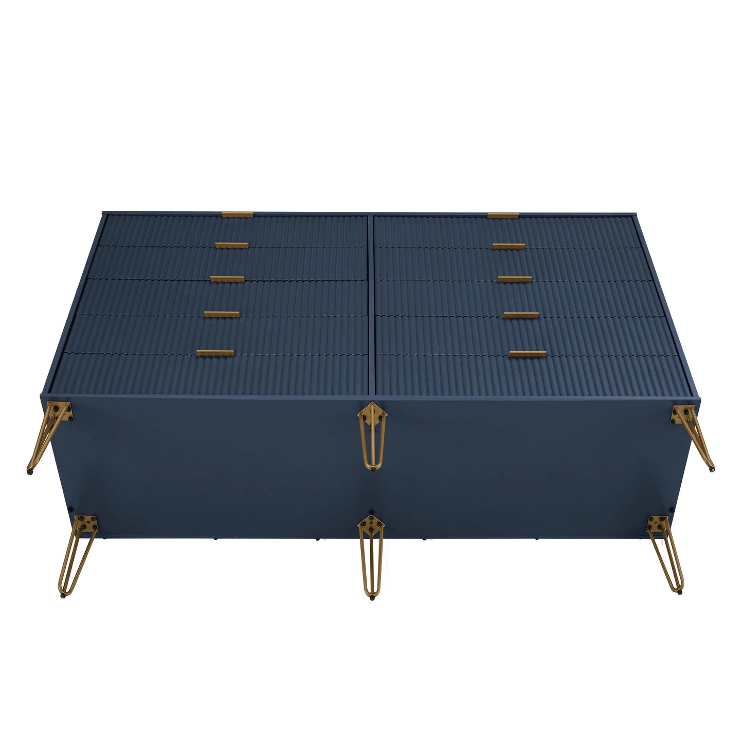 Manhattan Comfort DUMBO Modern 10-Drawer Double Tall Dresser in Midnight Blue DR004-MB