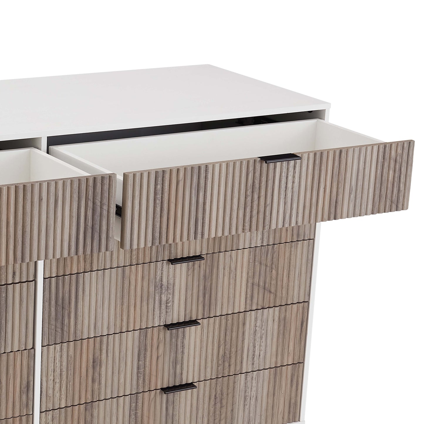 Manhattan Comfort DUMBO Modern 10-Drawer Double Tall Dresser in White and Grey DR004-WG