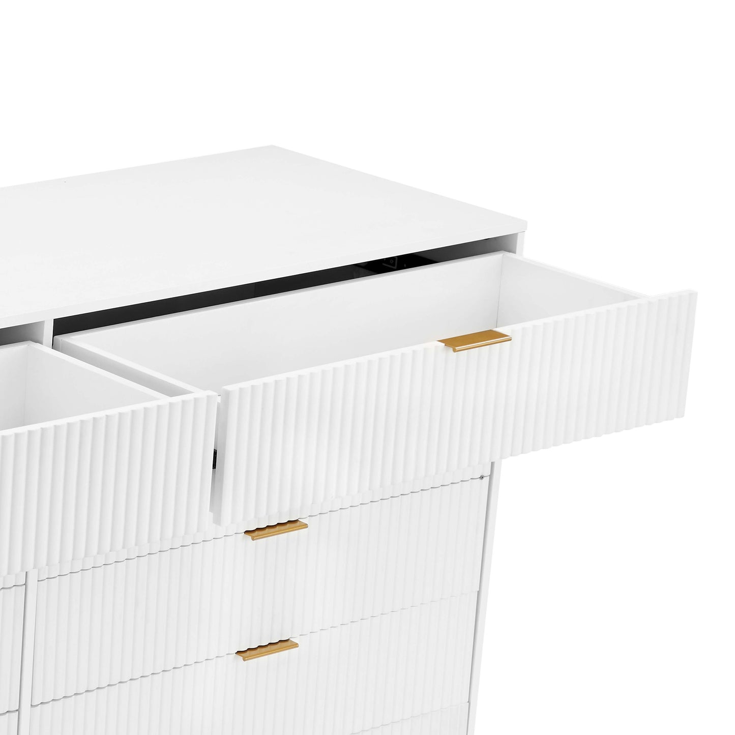 Manhattan Comfort DUMBO Modern 10-Drawer Double Tall Dresser in White DR004-WH