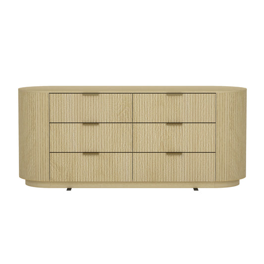 Olivia Modern 71" Dresser in Natural Oak (6-Drawer) DR010-GNO