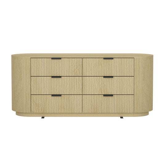 Olivia Modern 71" Dresser in Natural Oak (6-Drawer) DR010-NO