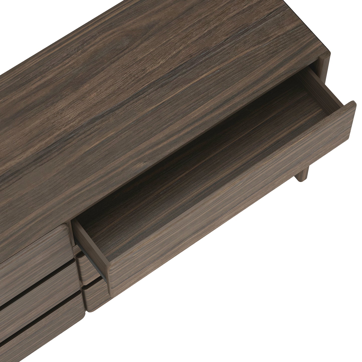 Linda Modern 72" Dresser in Walnut Brown (6-Drawer) DR011-BR