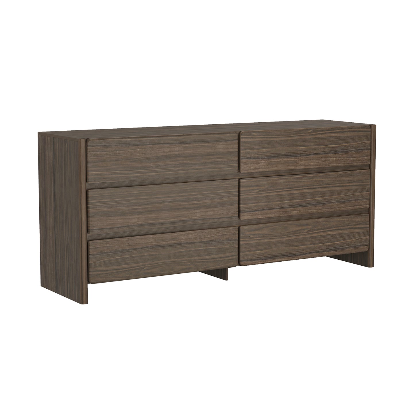 Linda Modern 72" Dresser in Walnut Brown (6-Drawer) DR011-BR