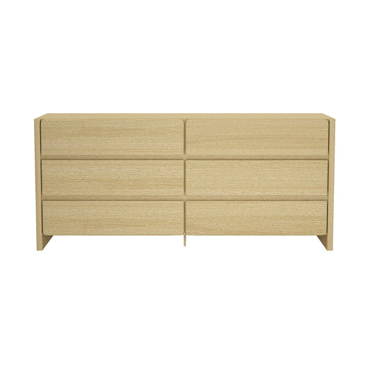 Linda Modern 72" Dresser in Natural Oak (6-Drawer) DR011-NA