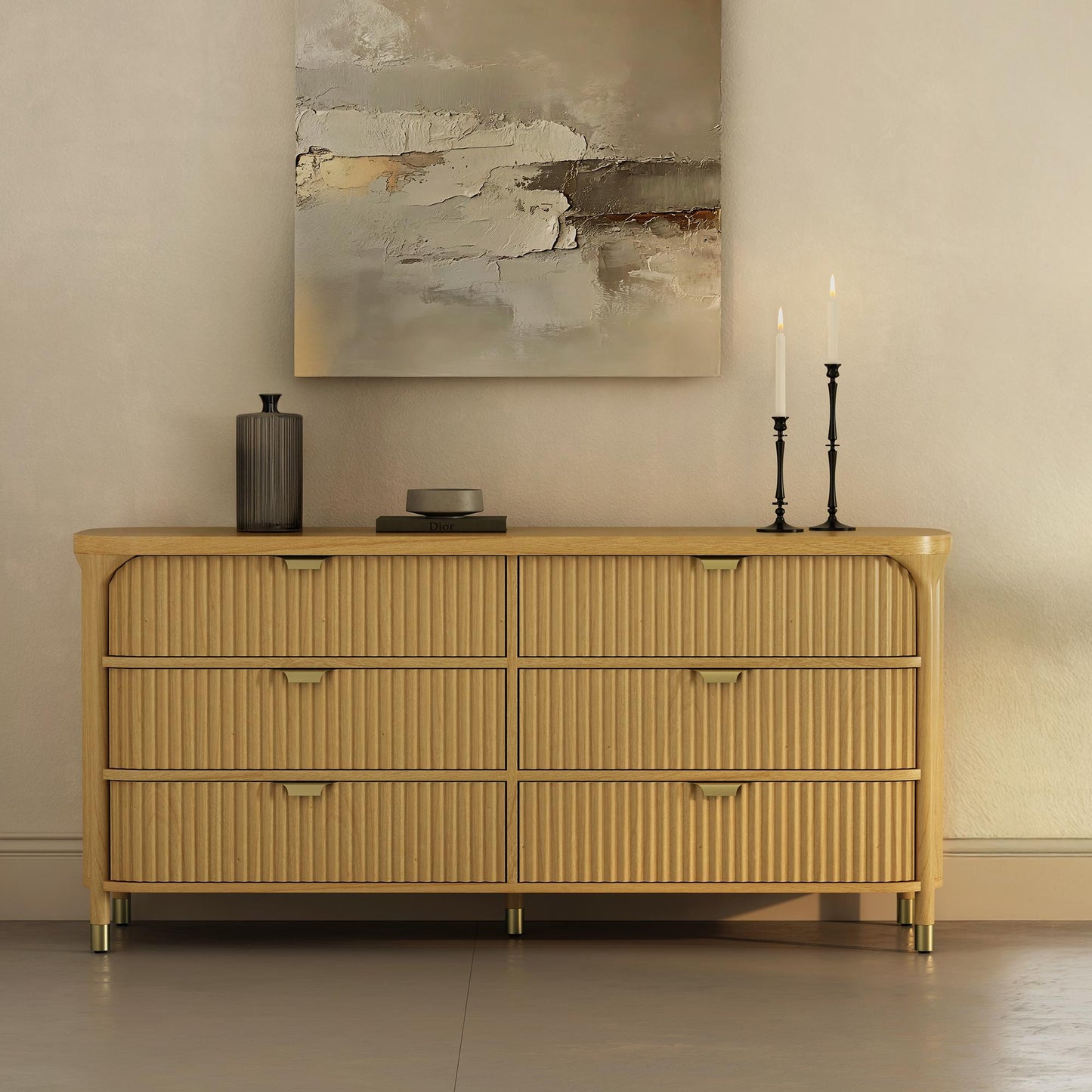 Park Contemporary 68" Dresser in Natural (6-Drawer) DR1526-1