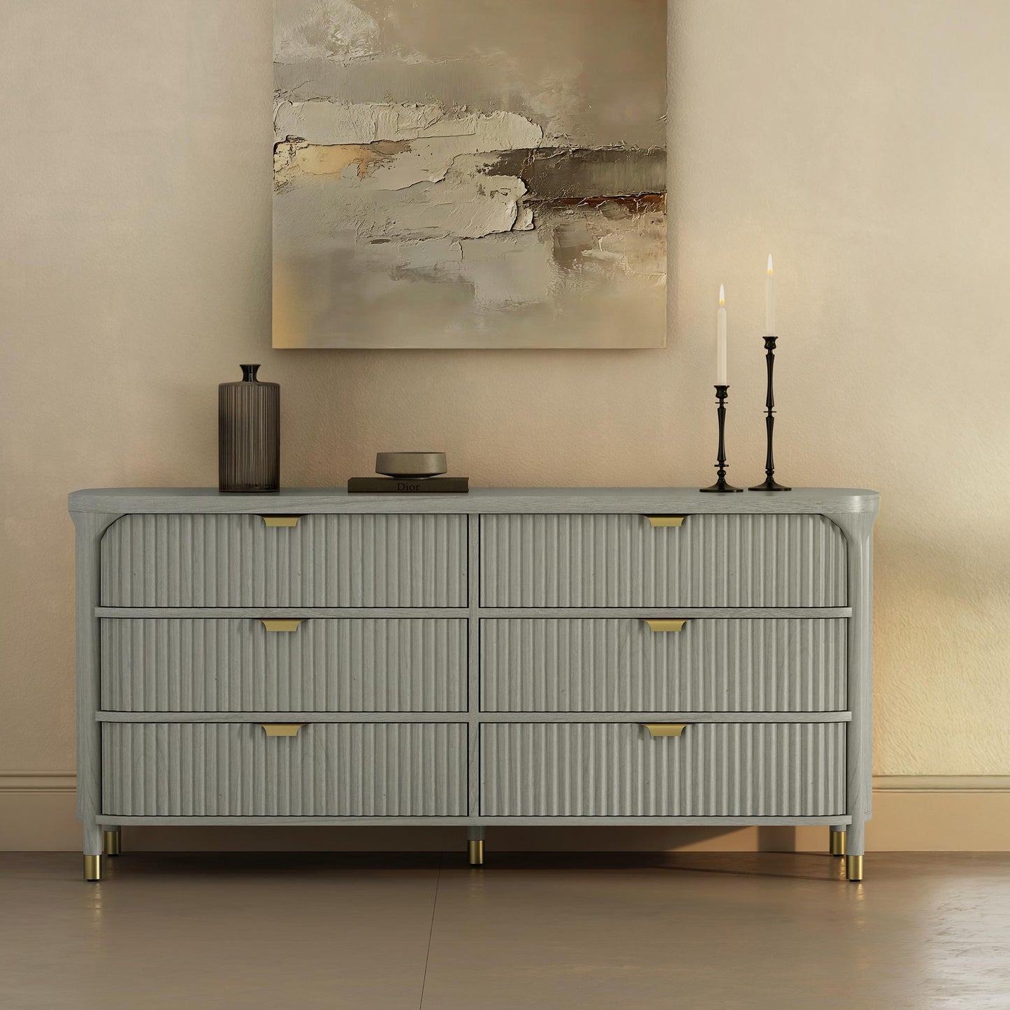 Park Contemporary 68" Dresser in Gray (6-Drawer) DR1526-2