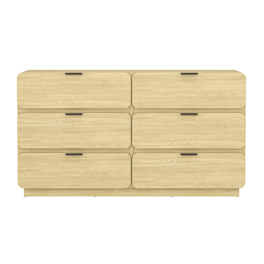 Chrystie Contemporary Modern 60" Dresser in Natural (6-Drawer) DR1606-1