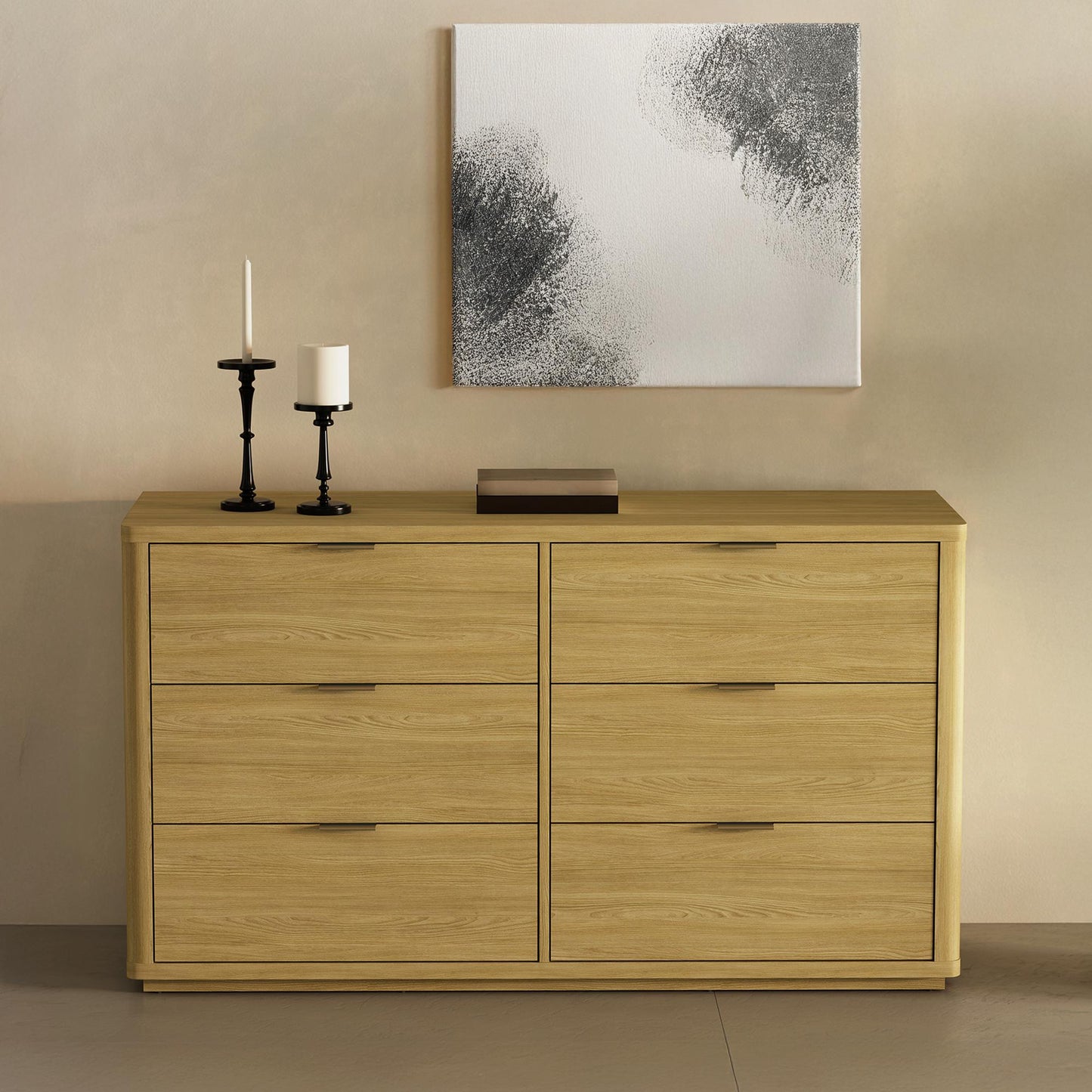 Evalyn Modern 60" Dresser in Natural (6-Drawer) DR1607-1