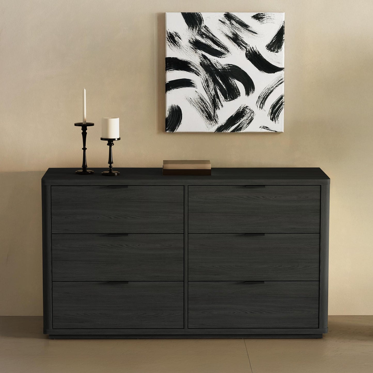Evalyn Modern 60" Dresser in Charcoal Gray (6-Drawer) DR1607-3
