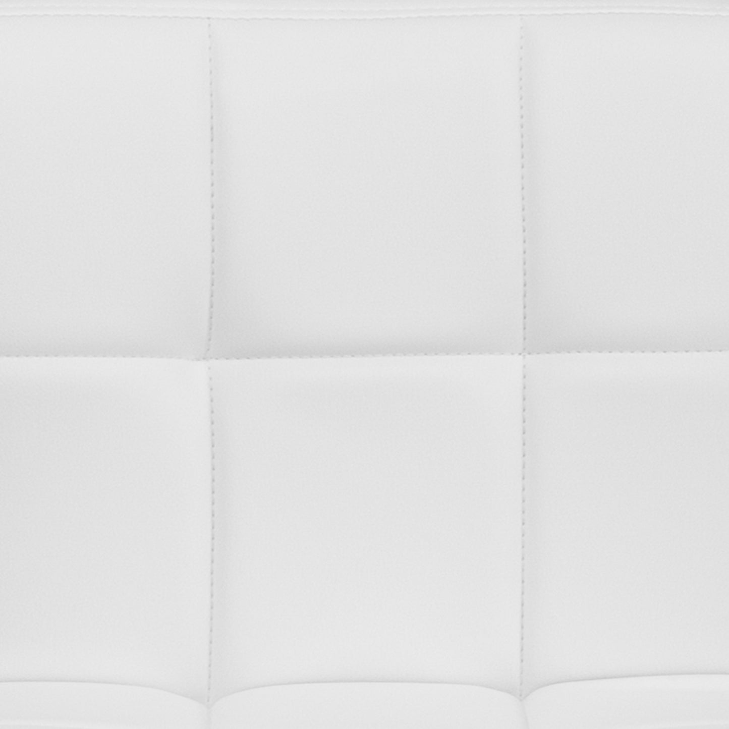 Kathleen Contemporary White Quilted Vinyl Adjustable Height Barstool with Chrome Base White