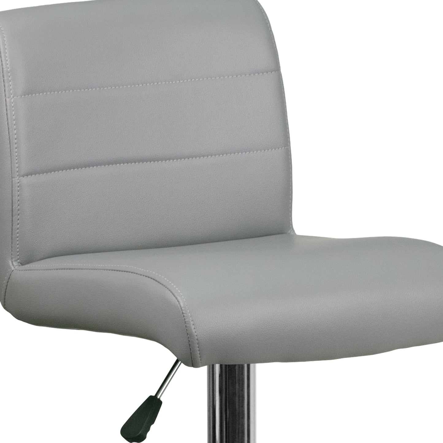 Scott Contemporary Gray Vinyl Adjustable Height Barstool with Rolled Seat and Chrome Base Gray