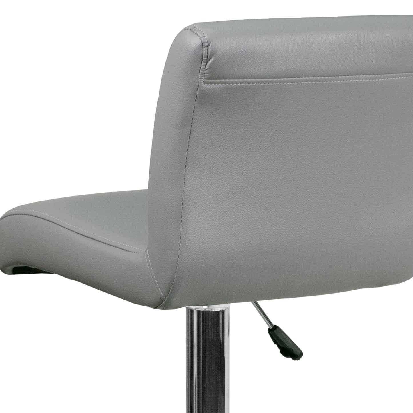 Scott Contemporary Gray Vinyl Adjustable Height Barstool with Rolled Seat and Chrome Base Gray