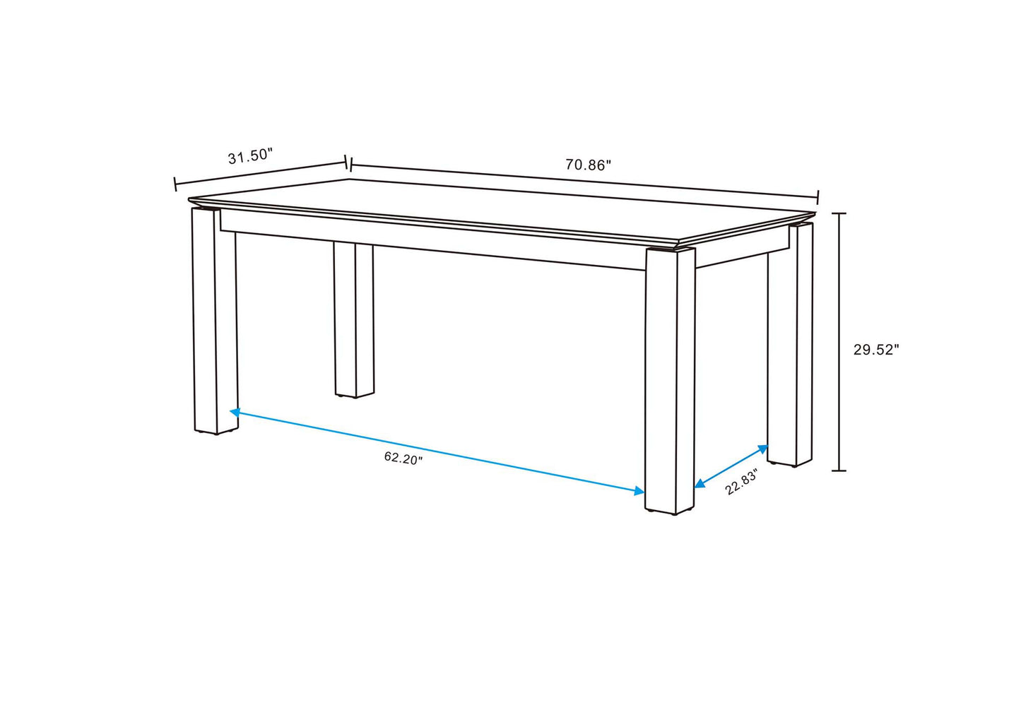 Rockaway Modern Industry Chic 71" Dining Table in Natural DT02-NA