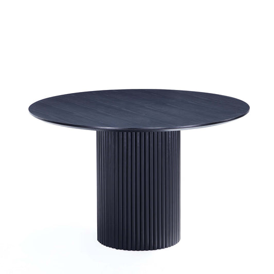 Manhattan Comfort Hathaway Modern 47.24 Solid Wood Round Dining Table in Black DT03-BK