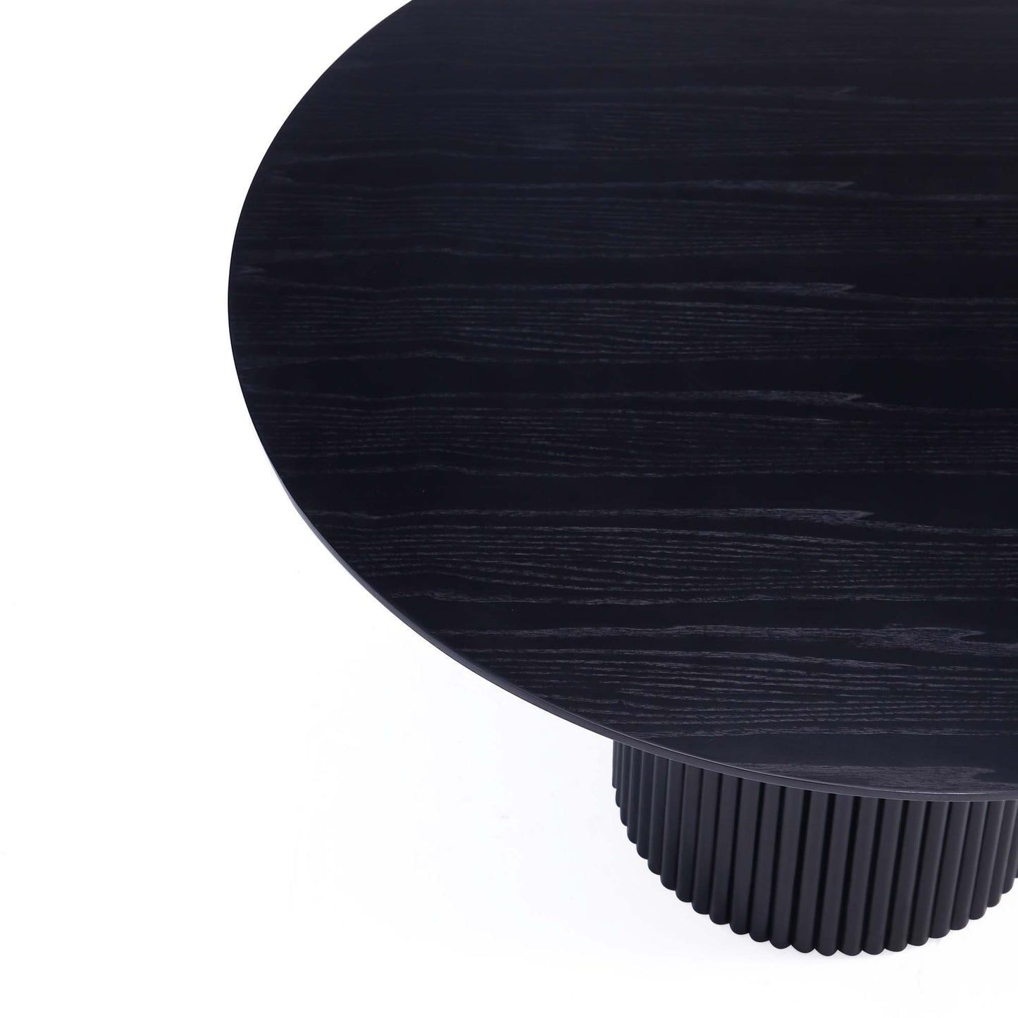 Hathaway Modern Industry Chic 47" Round Dining Table in Black DT03-BK