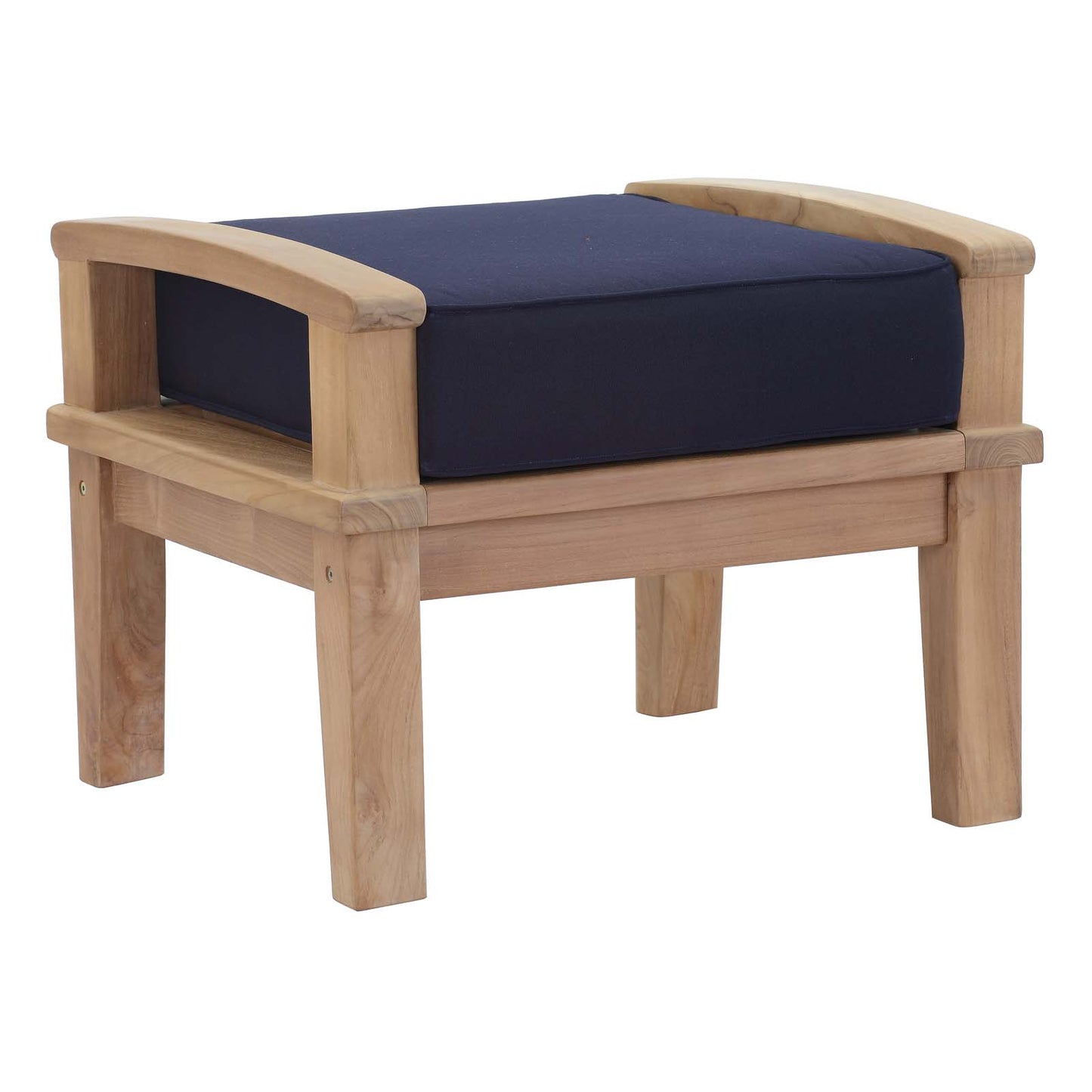 Marina Outdoor Patio Teak Ottoman by Modway EEI-1152-NAT-NAV-SET